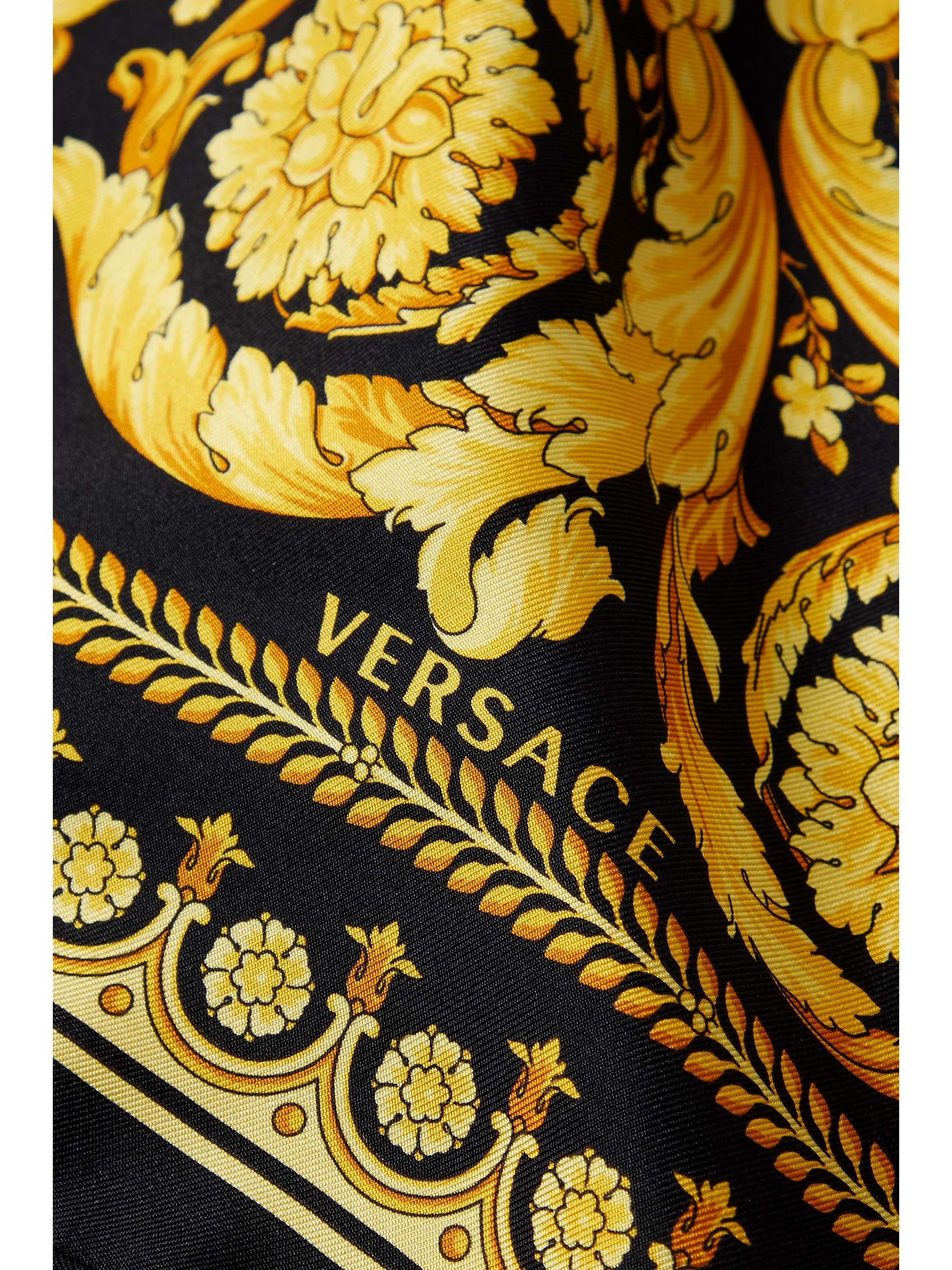 VERSACE Printed silk-twill scarf
