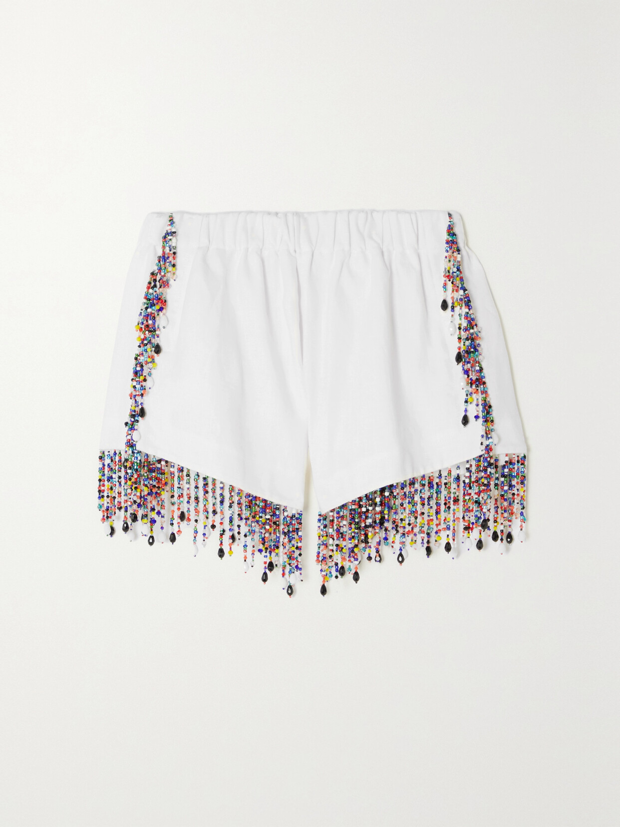 Christopher Kane Bead-embellished Linen Shorts - White