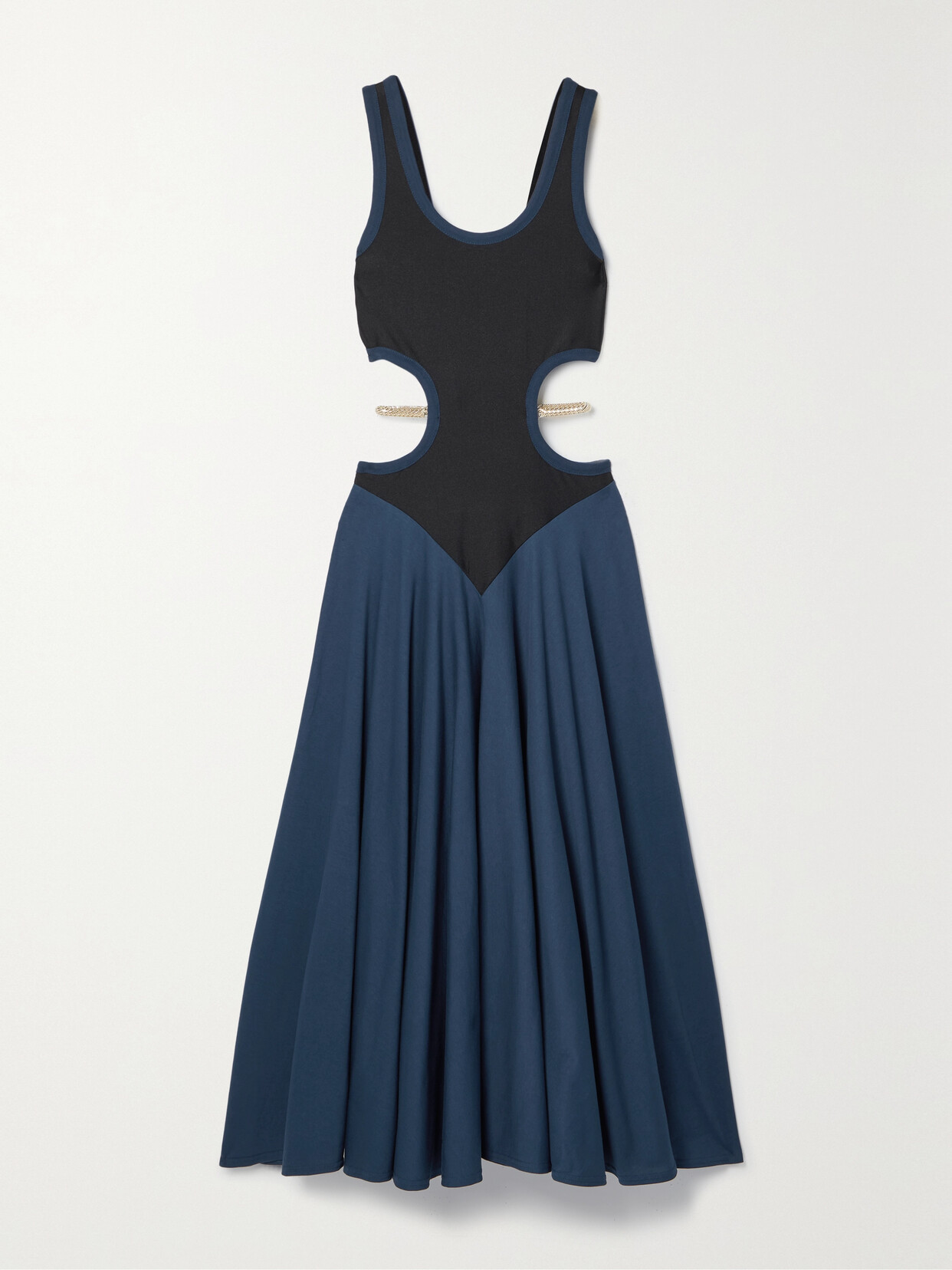 Christopher Kane Embellished Cutout Stretch Cotton-blend Jersey Midi Dress