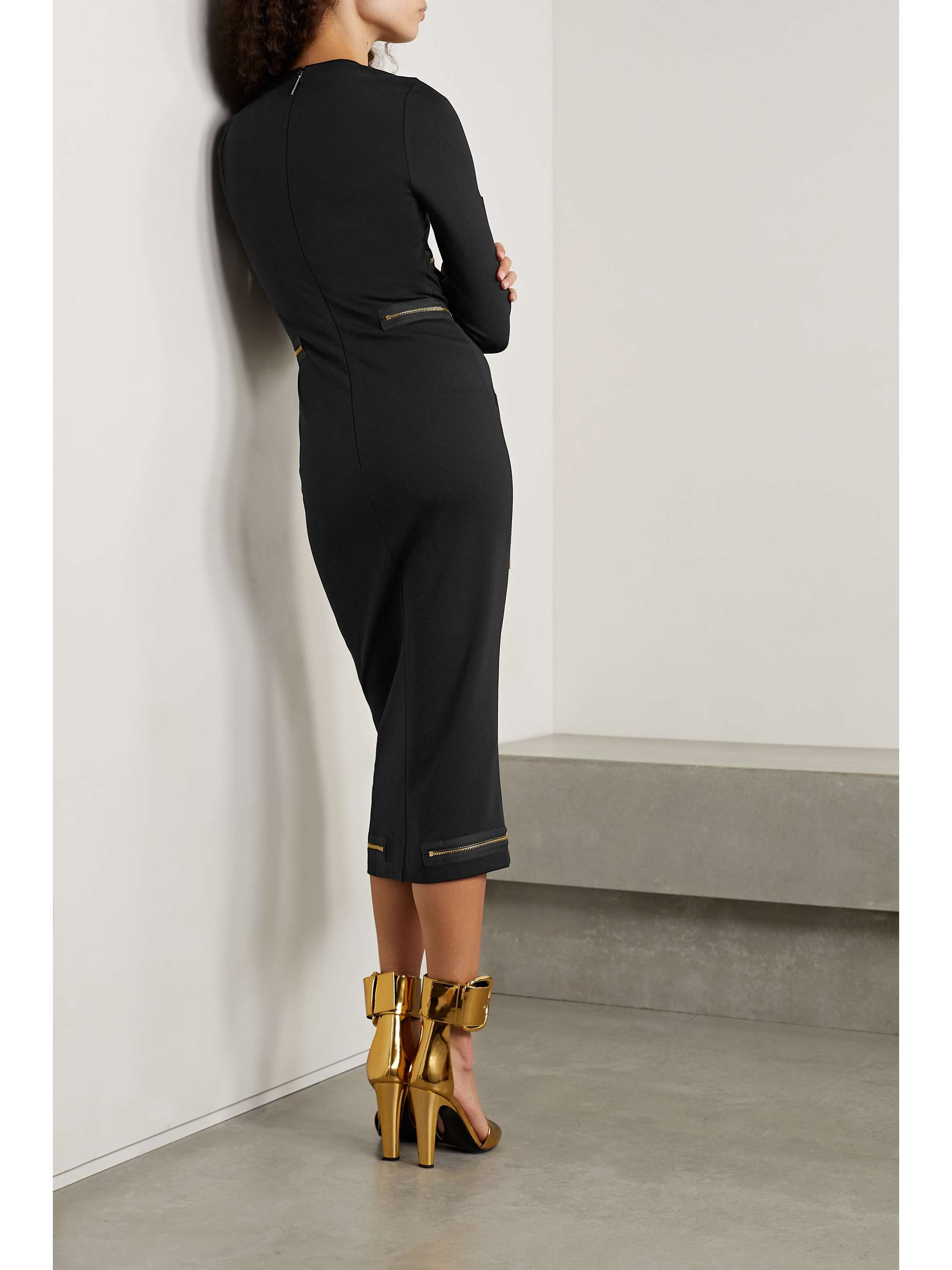 CHRISTOPHER KANE Zip-embellished stretch-jersey midi dress