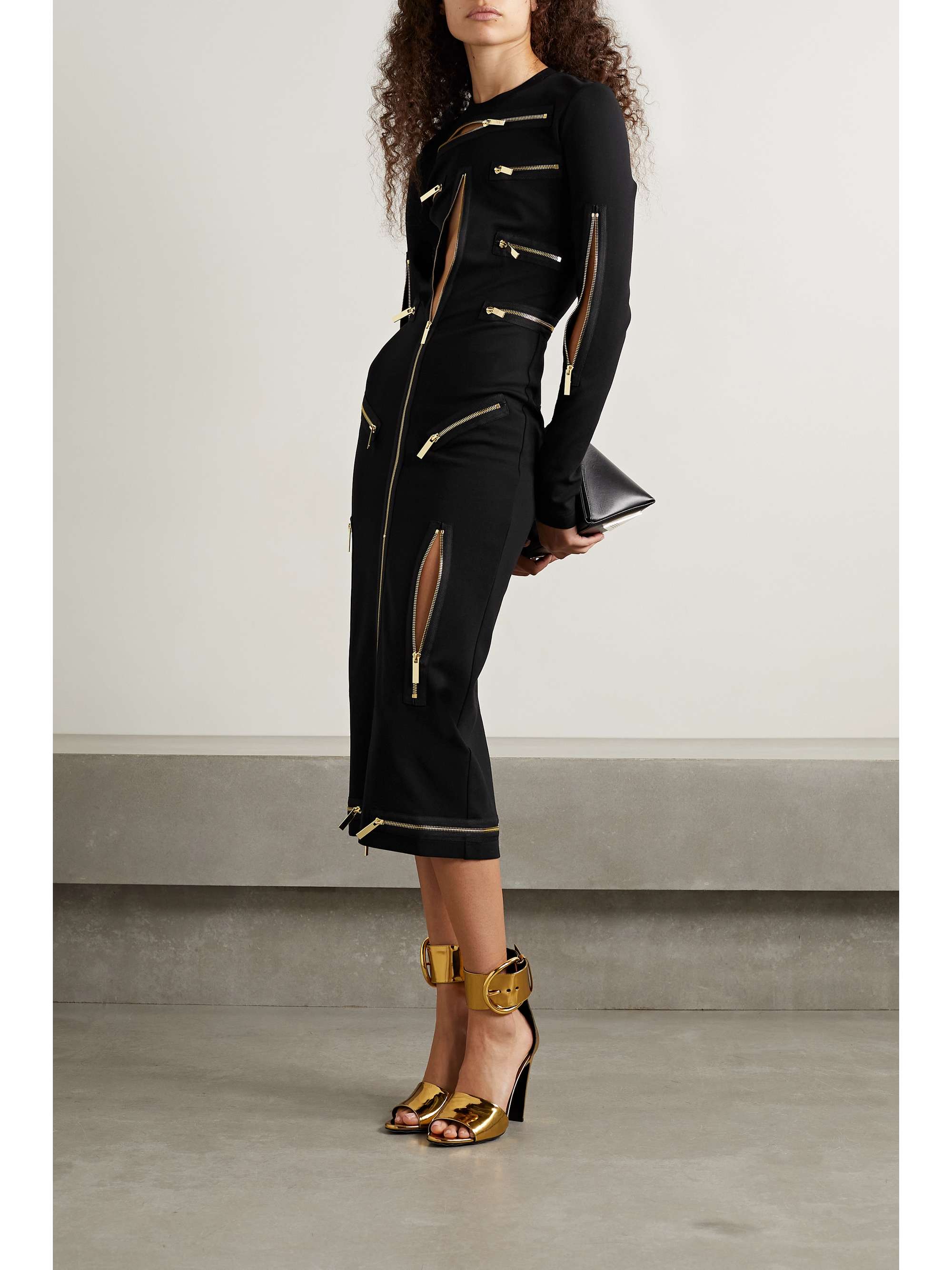 CHRISTOPHER KANE Zip-embellished stretch-jersey midi dress