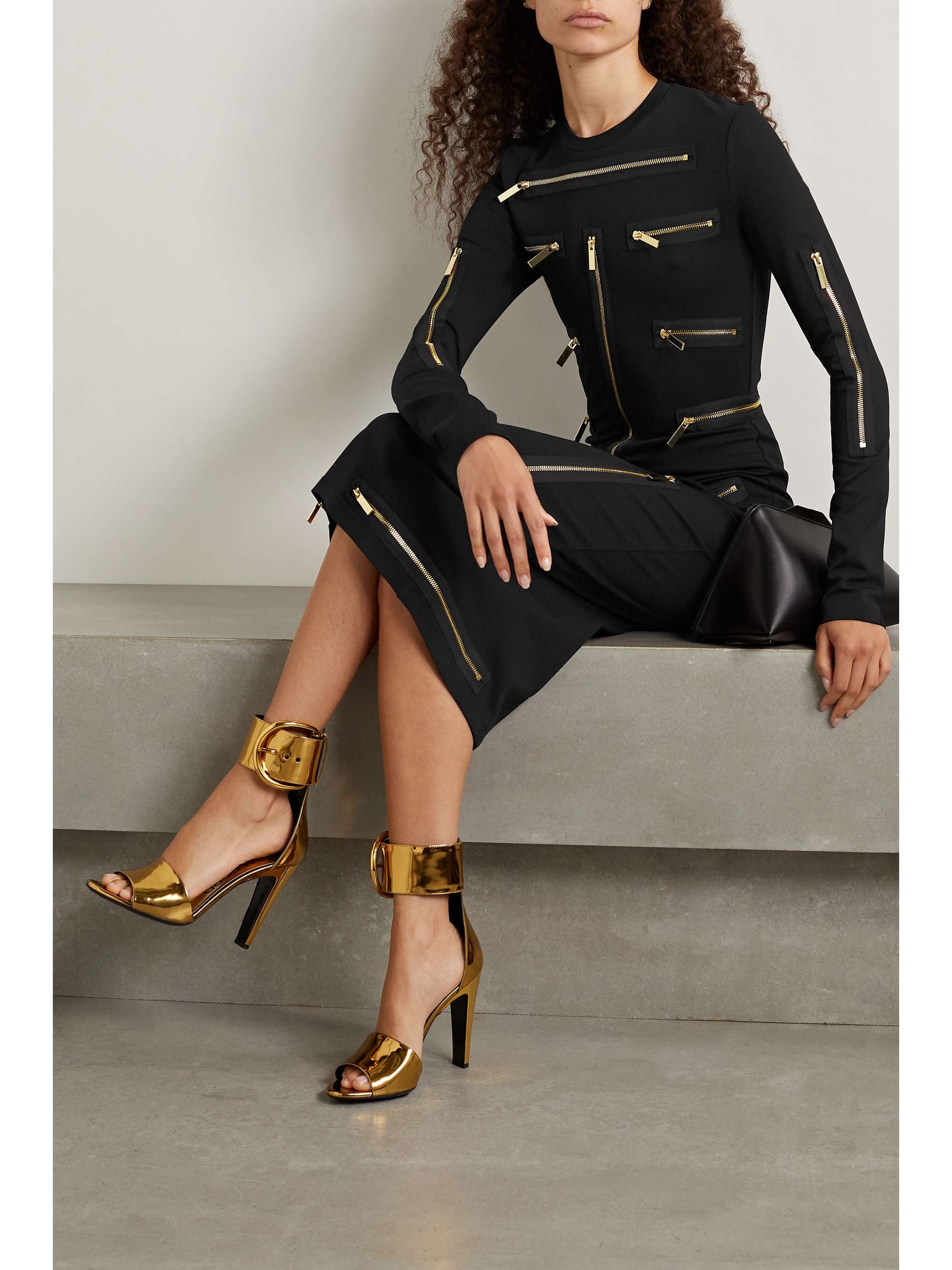 CHRISTOPHER KANE Zip-embellished stretch-jersey midi dress