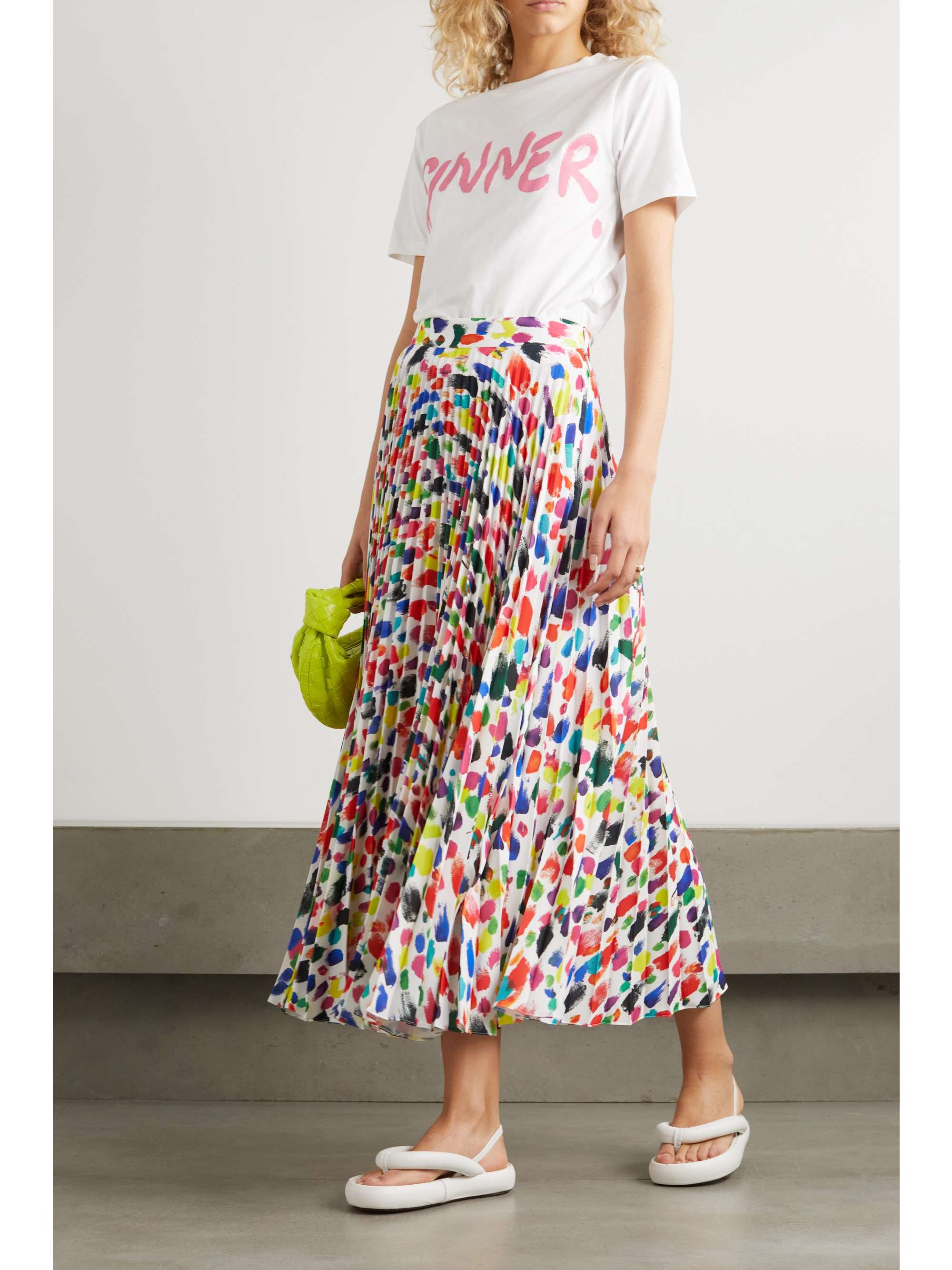 Blue Gathered printed cotton-poplin bra top | DOLCE & GABBANA 