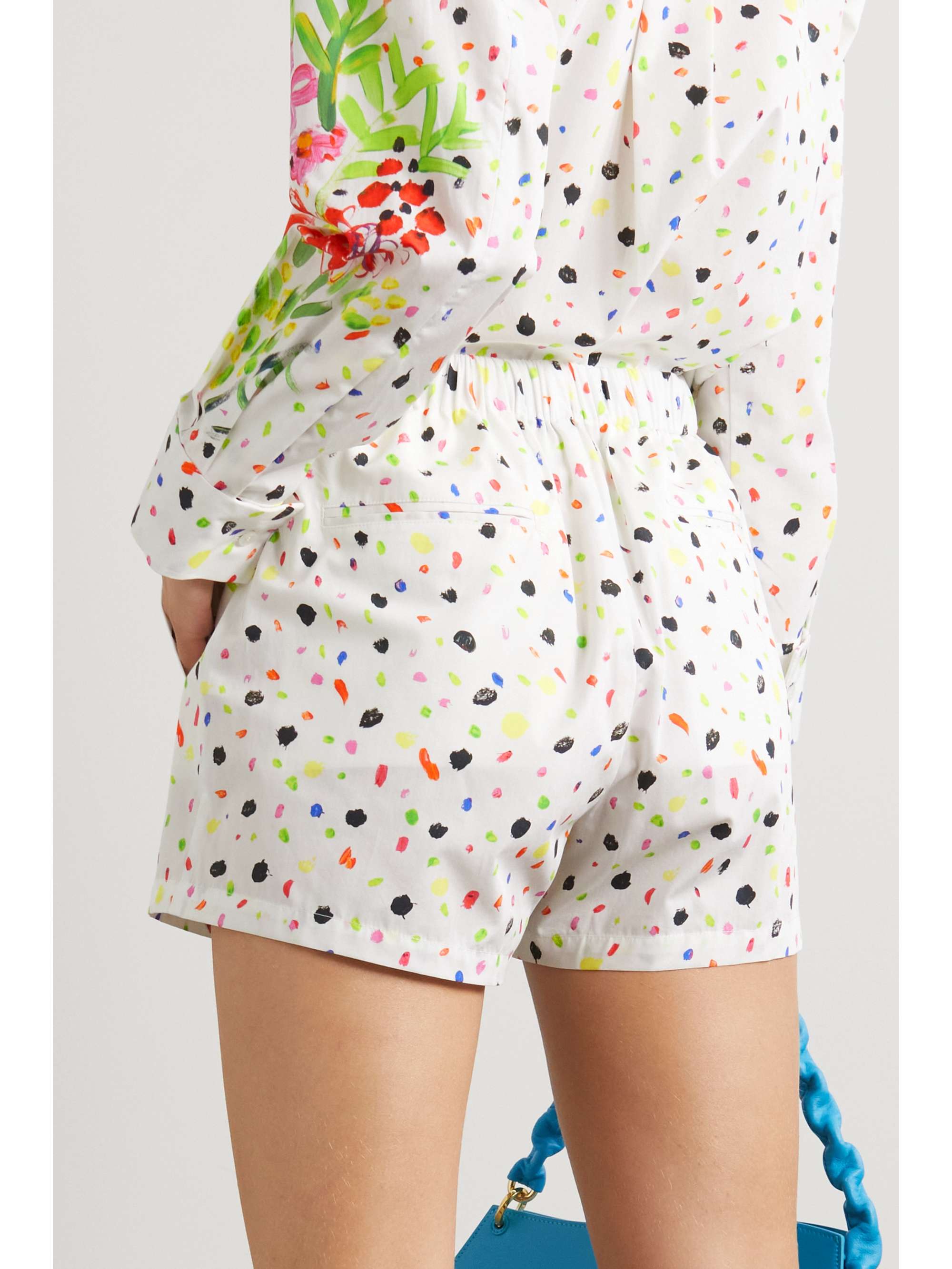CHRISTOPHER KANE Printed cotton-poplin shorts