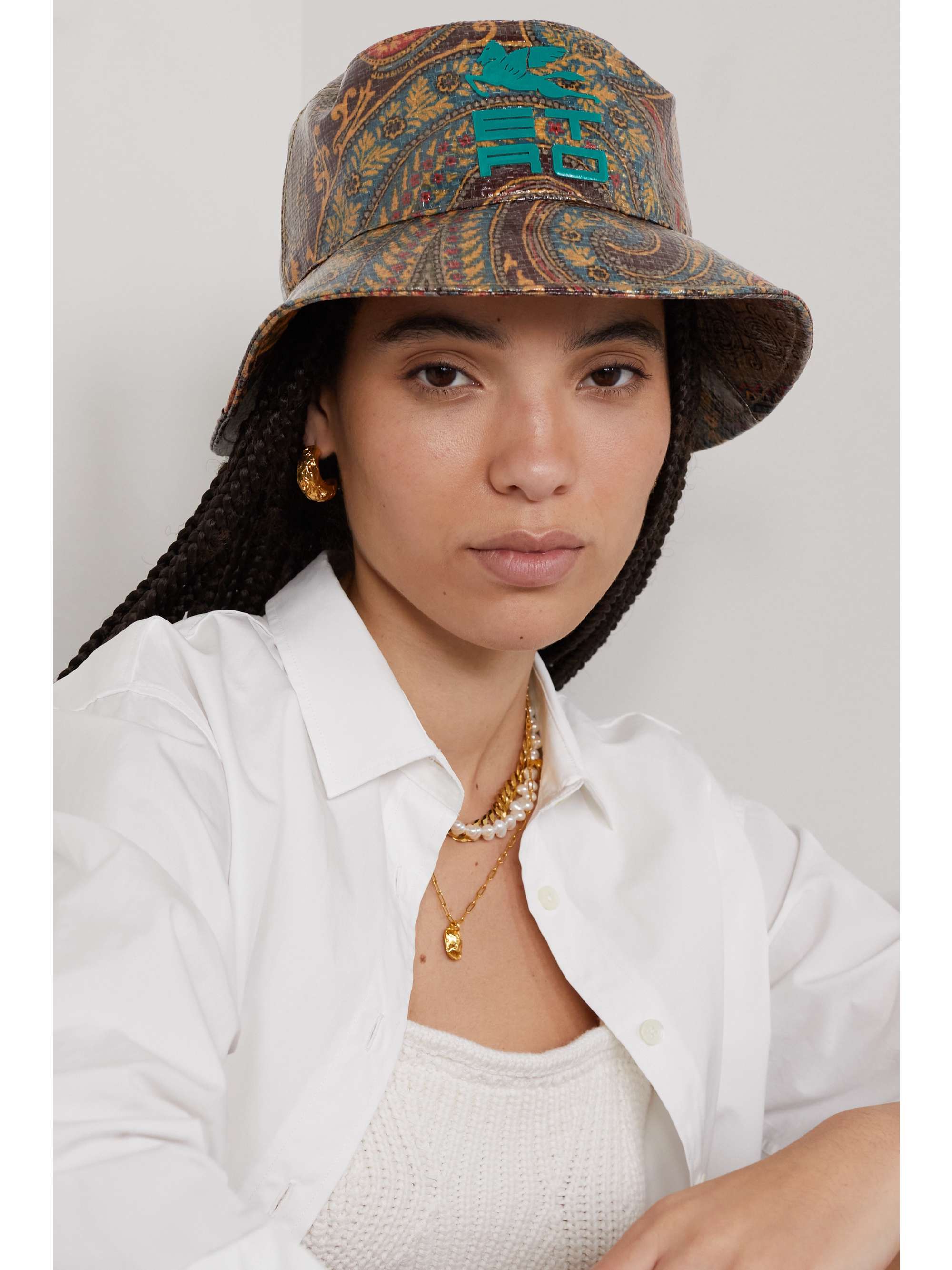 ETRO Appliqued paisley print shell bucket hat NET A PORTER