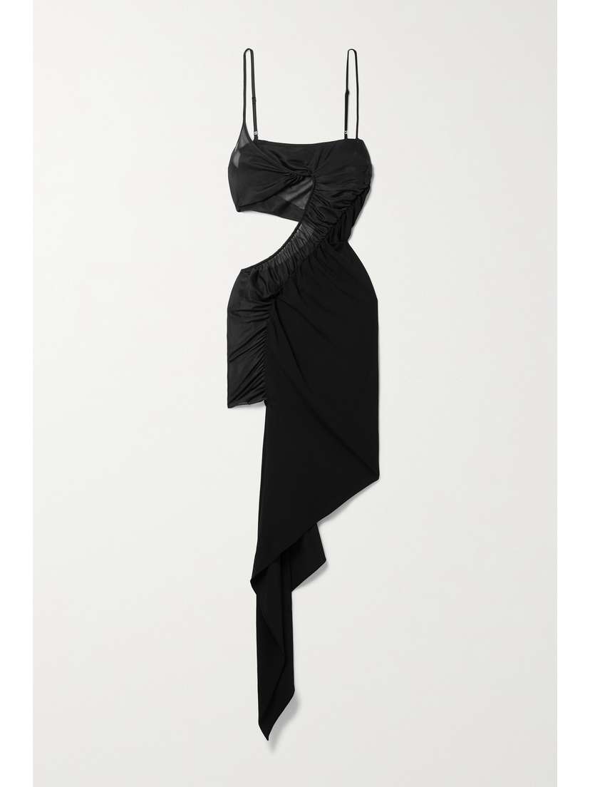 mugler asymmetric dress Mugler // X H&M Black Mesh Asymmetrical Dress – VSP Consignment