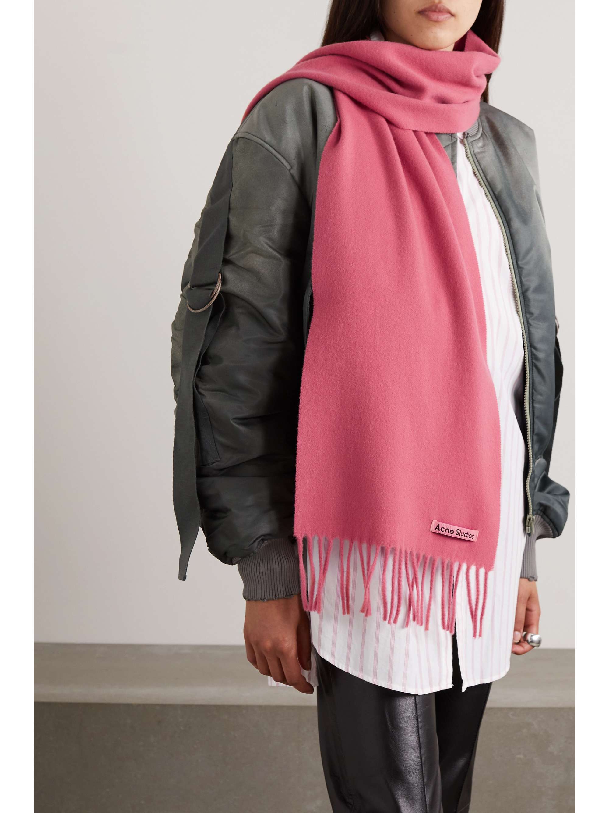 ACNE STUDIOS Fringed wool scarf NETAPORTER