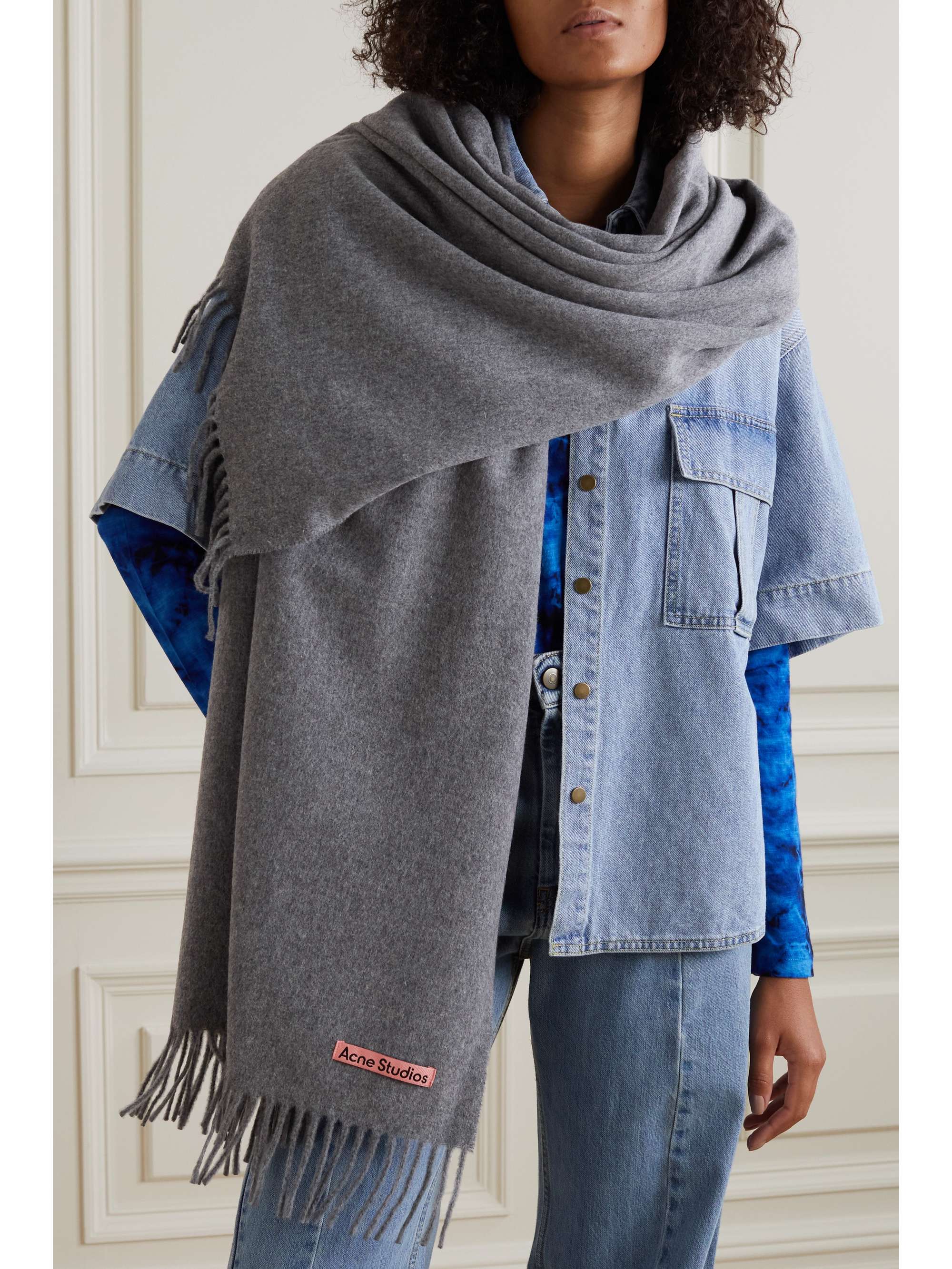 ACNE STUDIOS Fringed wool scarf | NET-A-PORTER