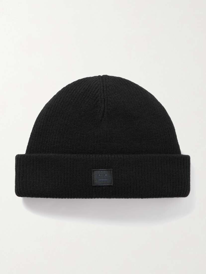 Acne Studios Appliquéd Ribbed Wool-blend Beanie