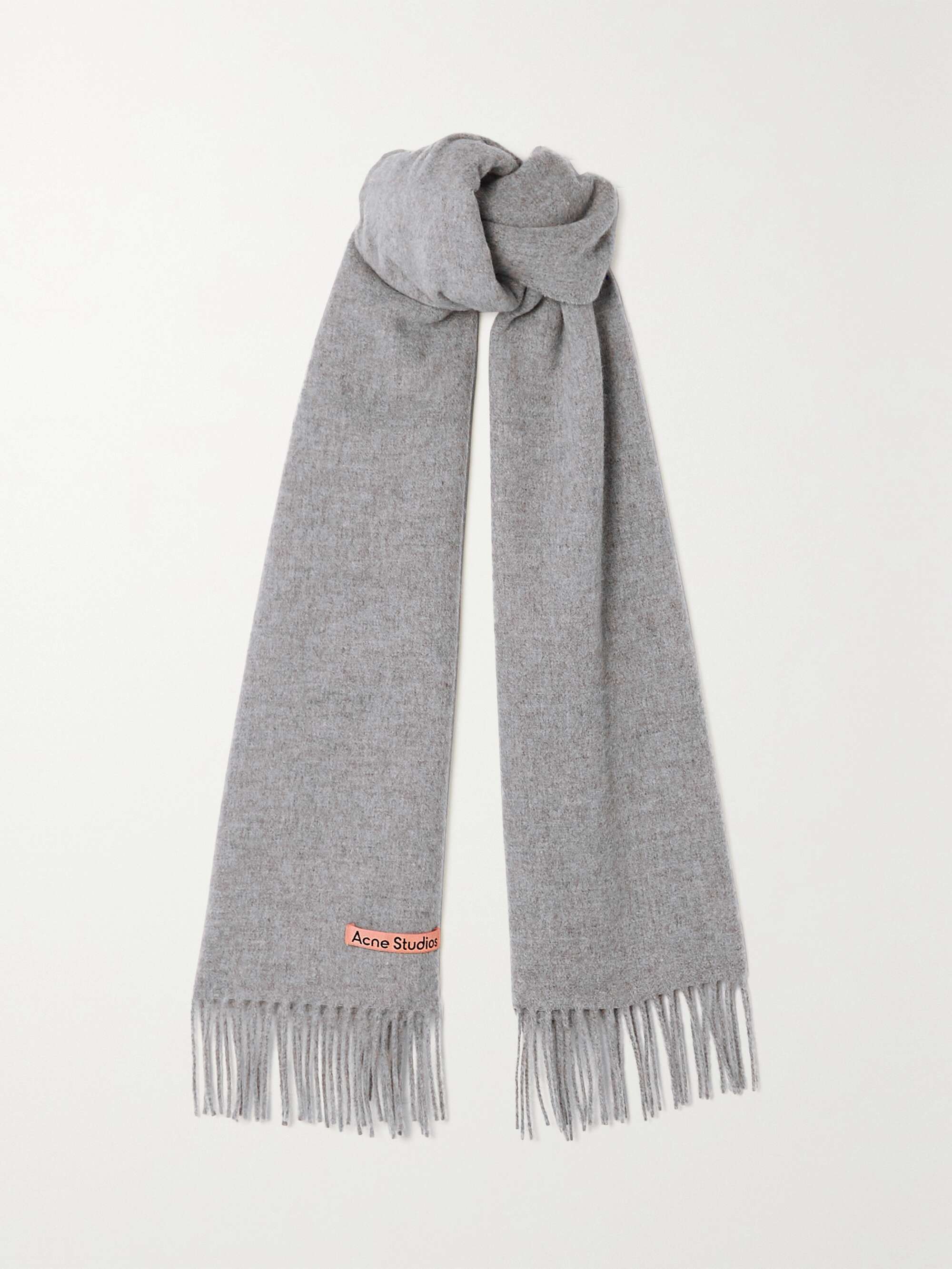 ACNE STUDIOS Narrow fringed wool scarf | NET-A-PORTER