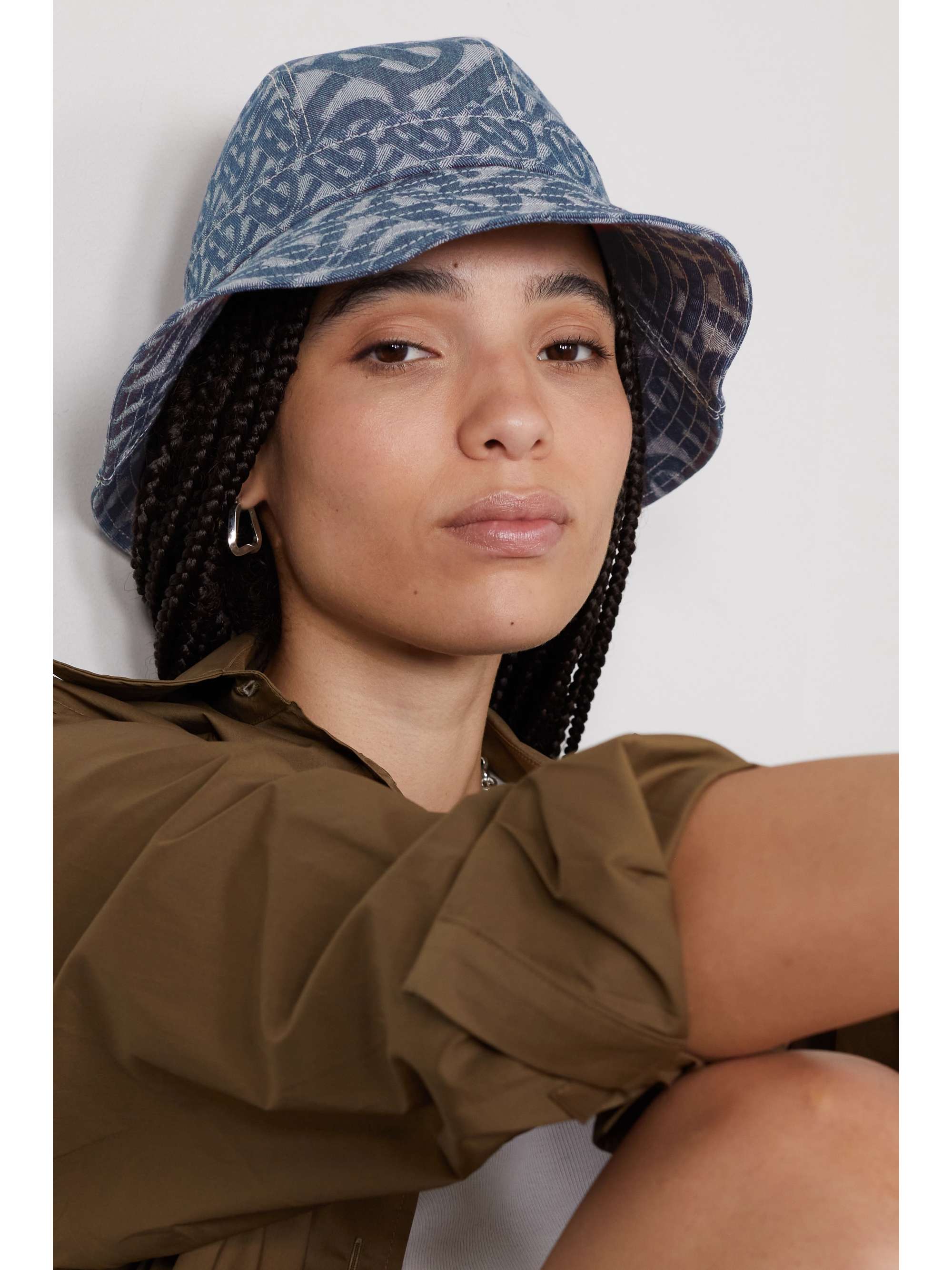 Blue Denim-jacquard bucket hat | BURBERRY | NET-A-PORTER