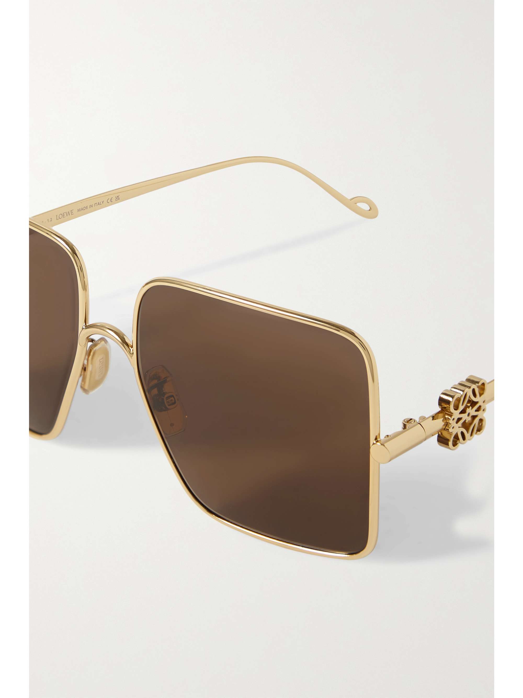 Square-frame gold-tone sunglasses