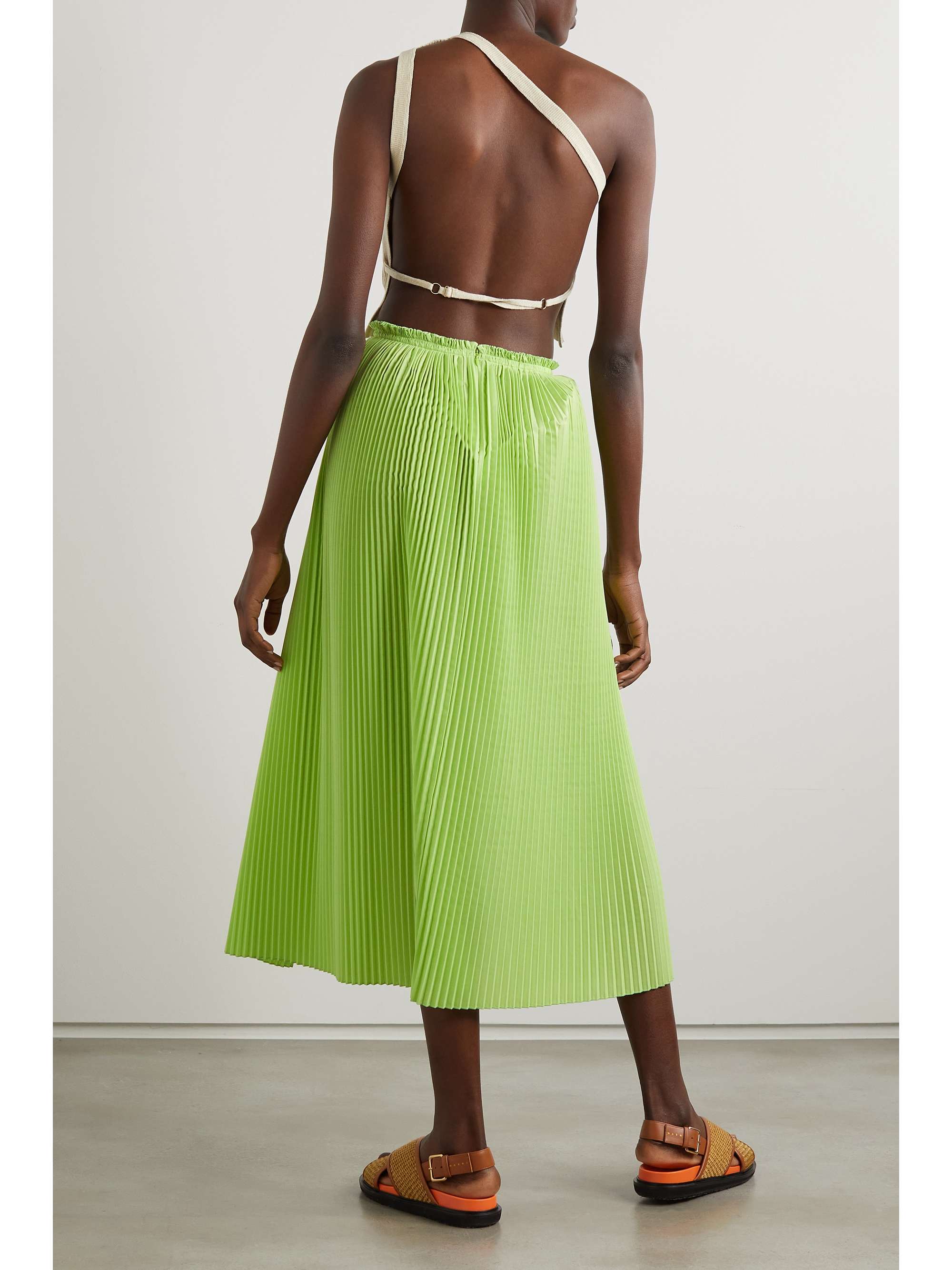 ROSIE ASSOULIN Pleated crepe midi skirt