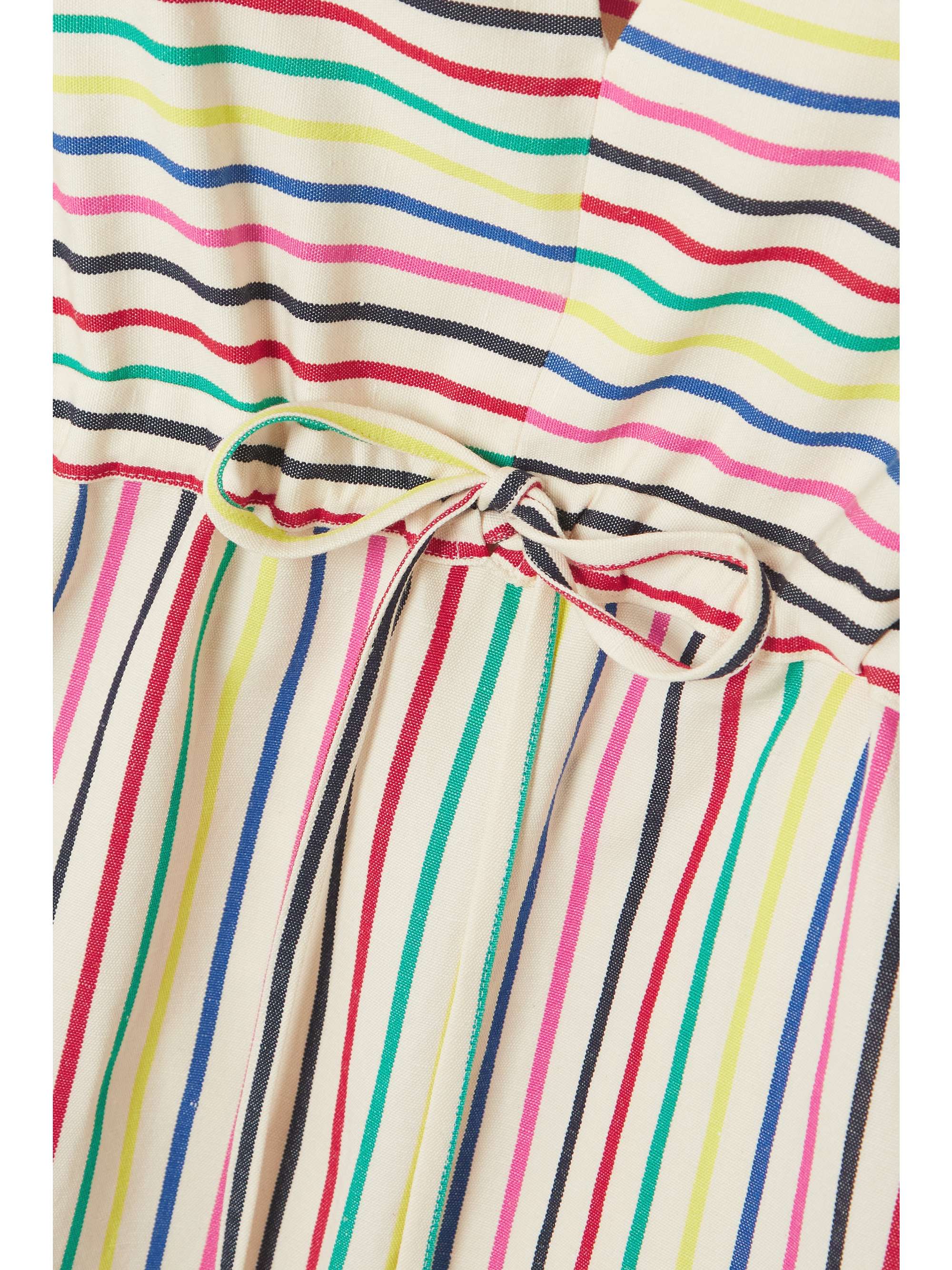 ROSIE ASSOULIN Vivella gathered striped cotton and linen-blend midi dress