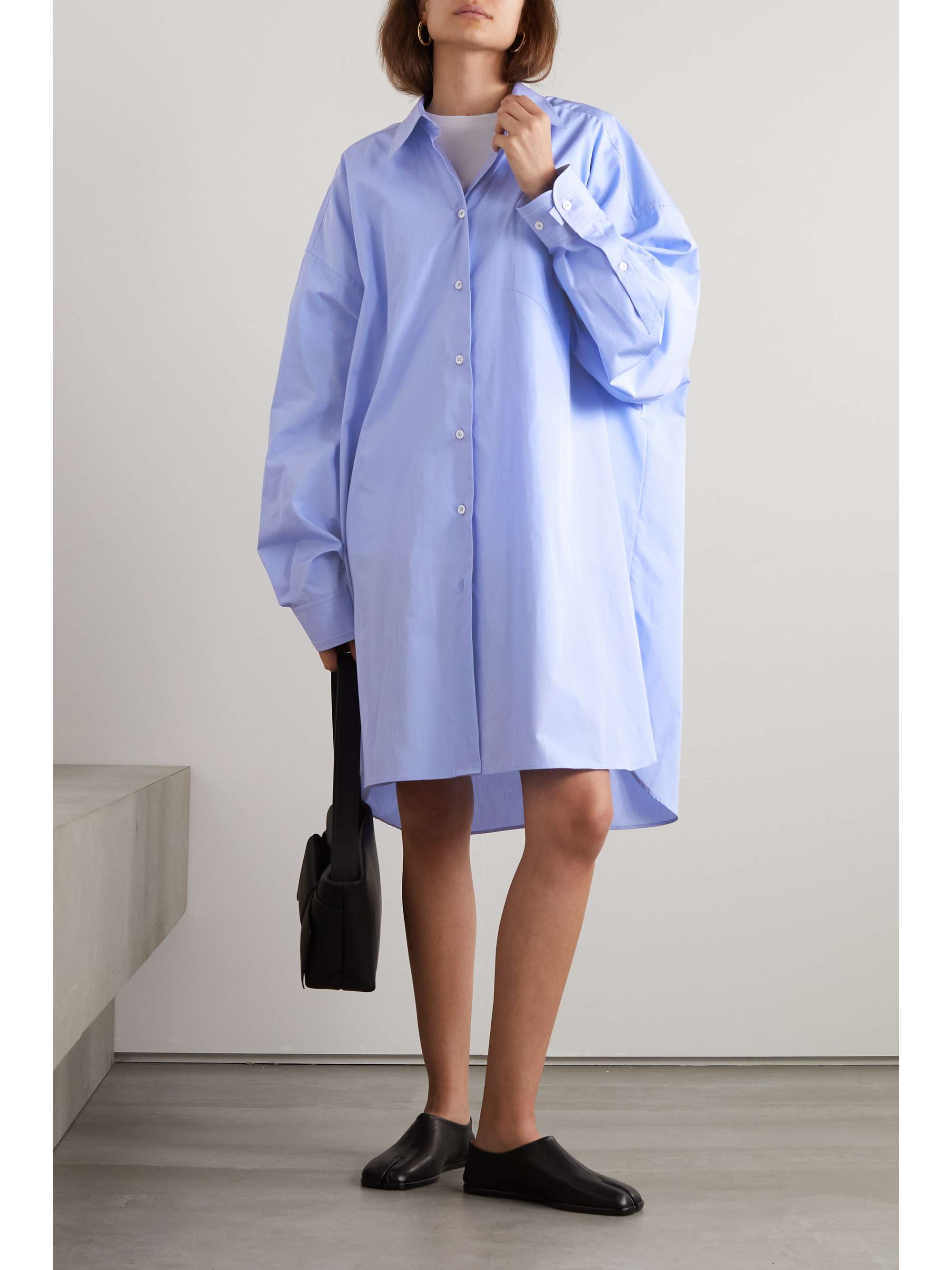 Oversized cotton-poplin shirt