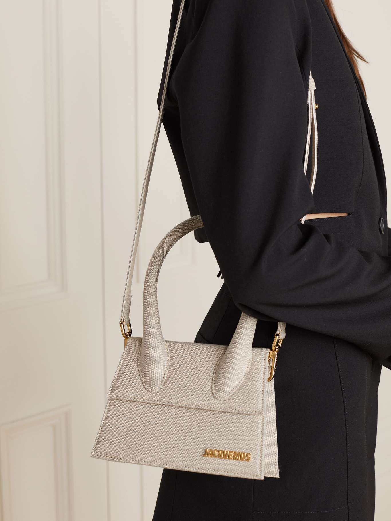 Offwhite Le Chiquito Moyen mini canvas tote JACQUEMUS NETAPORTER