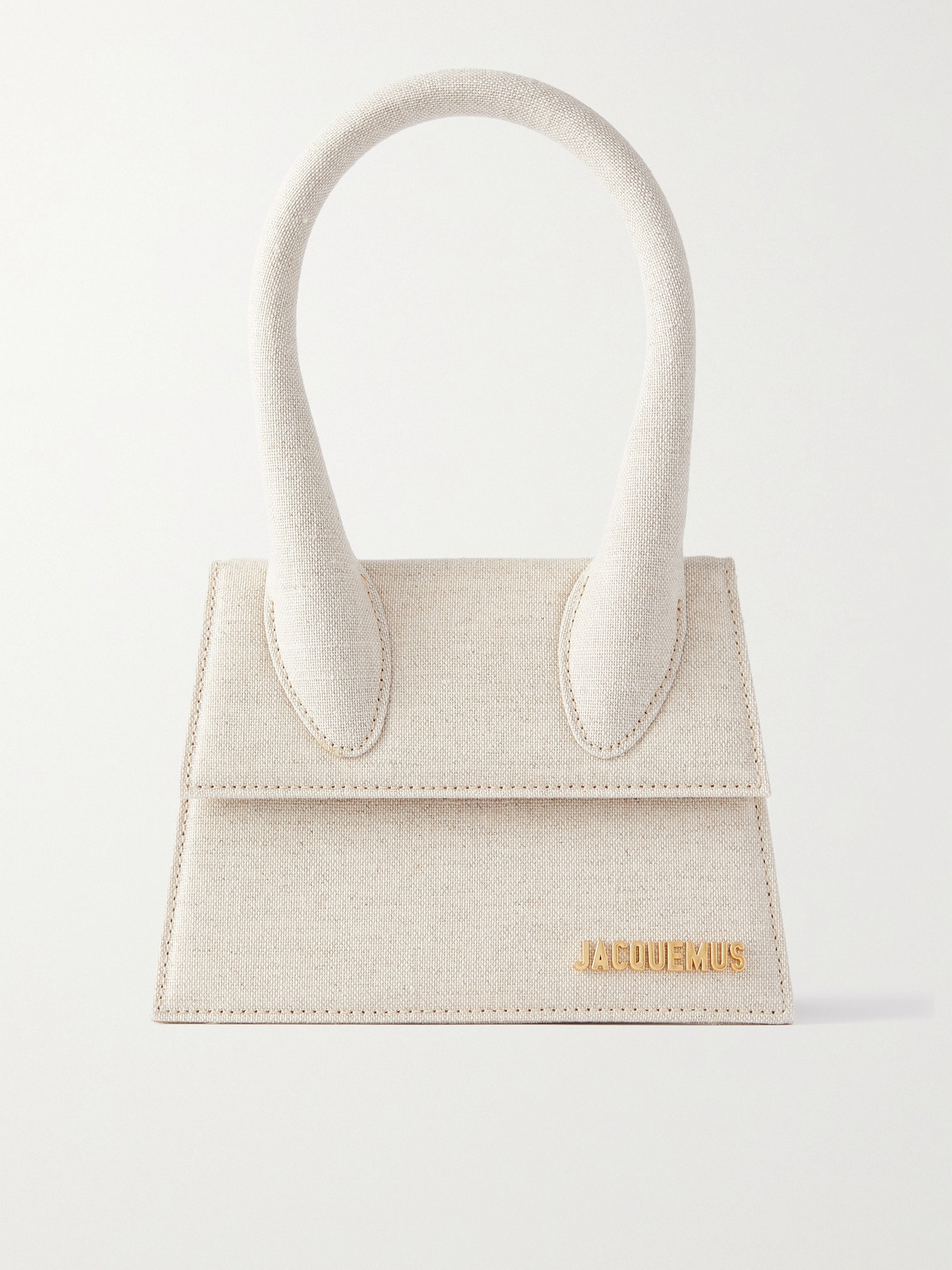 Jacquemus Le Chiquito Moyen Mini Canvas Tote In Off-white