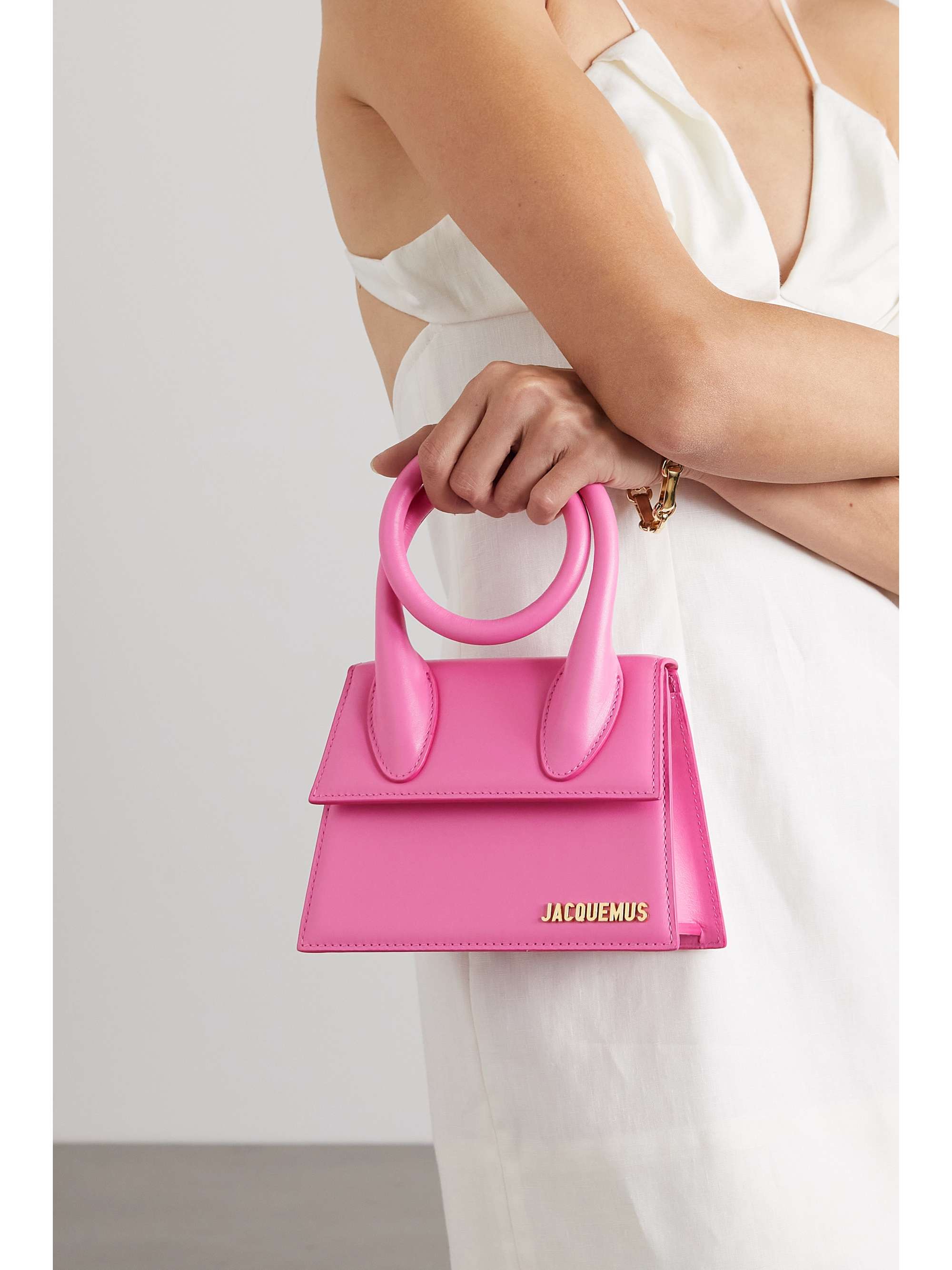 Jacquemus Le Chiquito Long Nubuck Tote in Pink