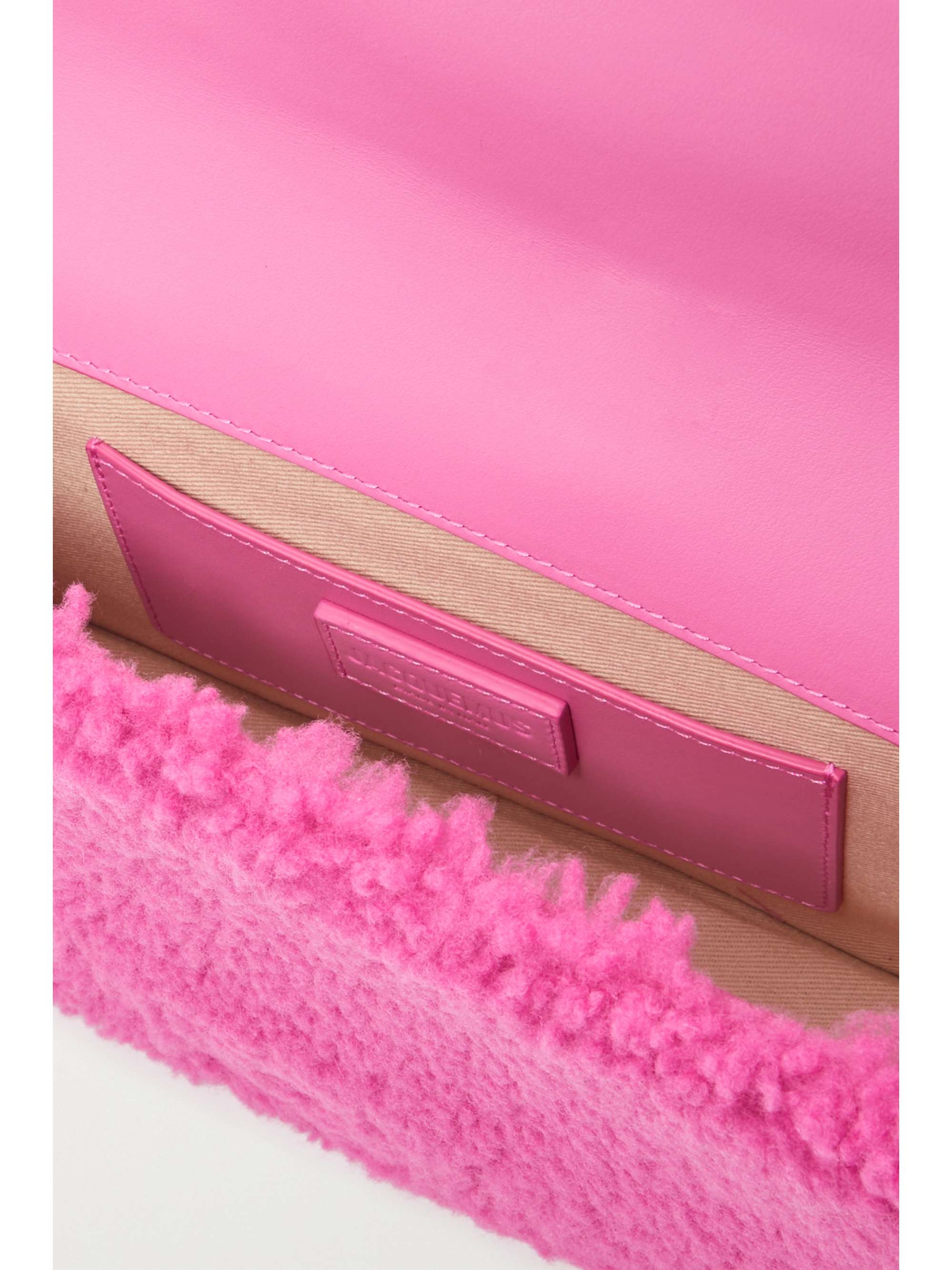 JACQUEMUS Le Bambidou shearling shoulder bag
