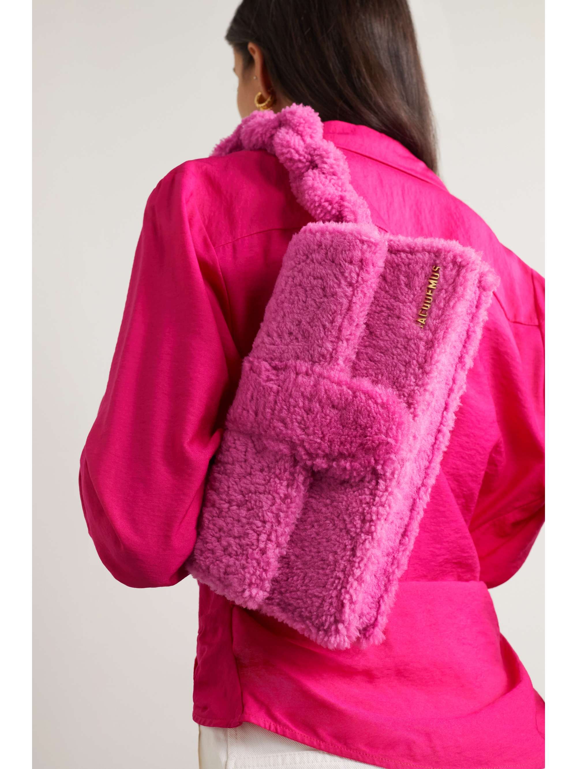 JACQUEMUS Le Bambidou shearling shoulder bag