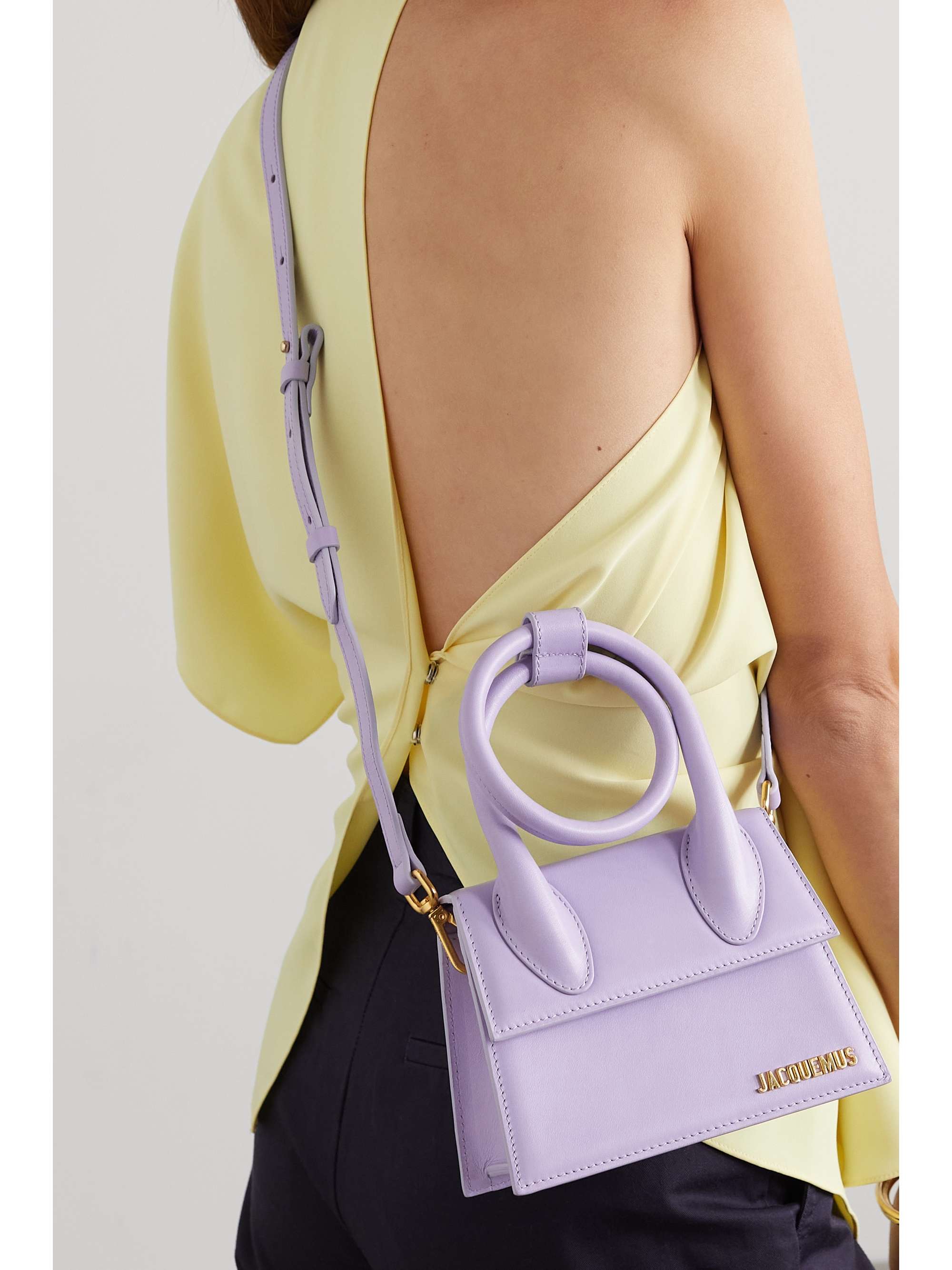 JACQUEMUS Le Chiquito Noeud leather shoulder bag NETAPORTER
