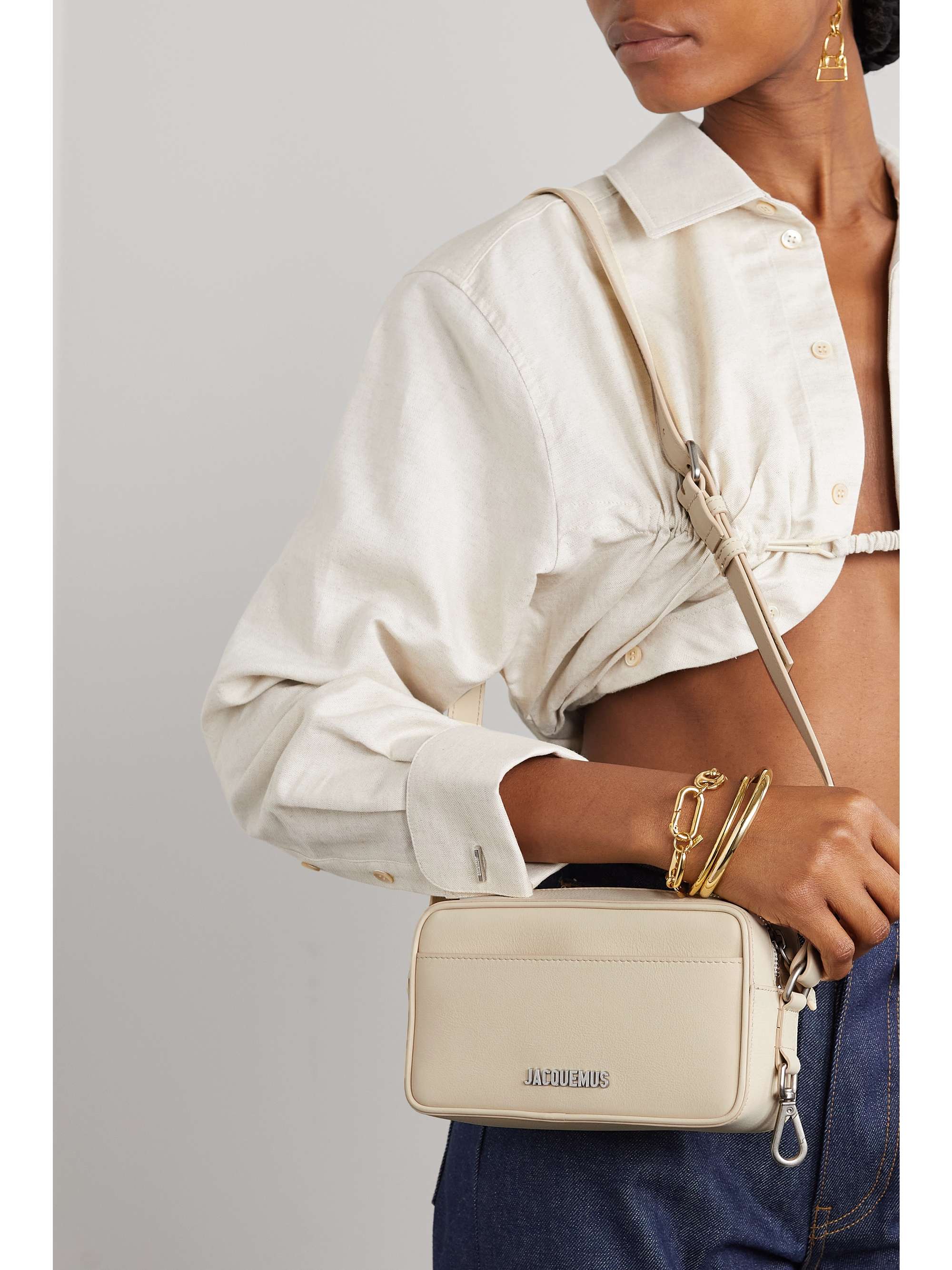 JACQUEMUS Le leather shoulder bag NETAPORTER