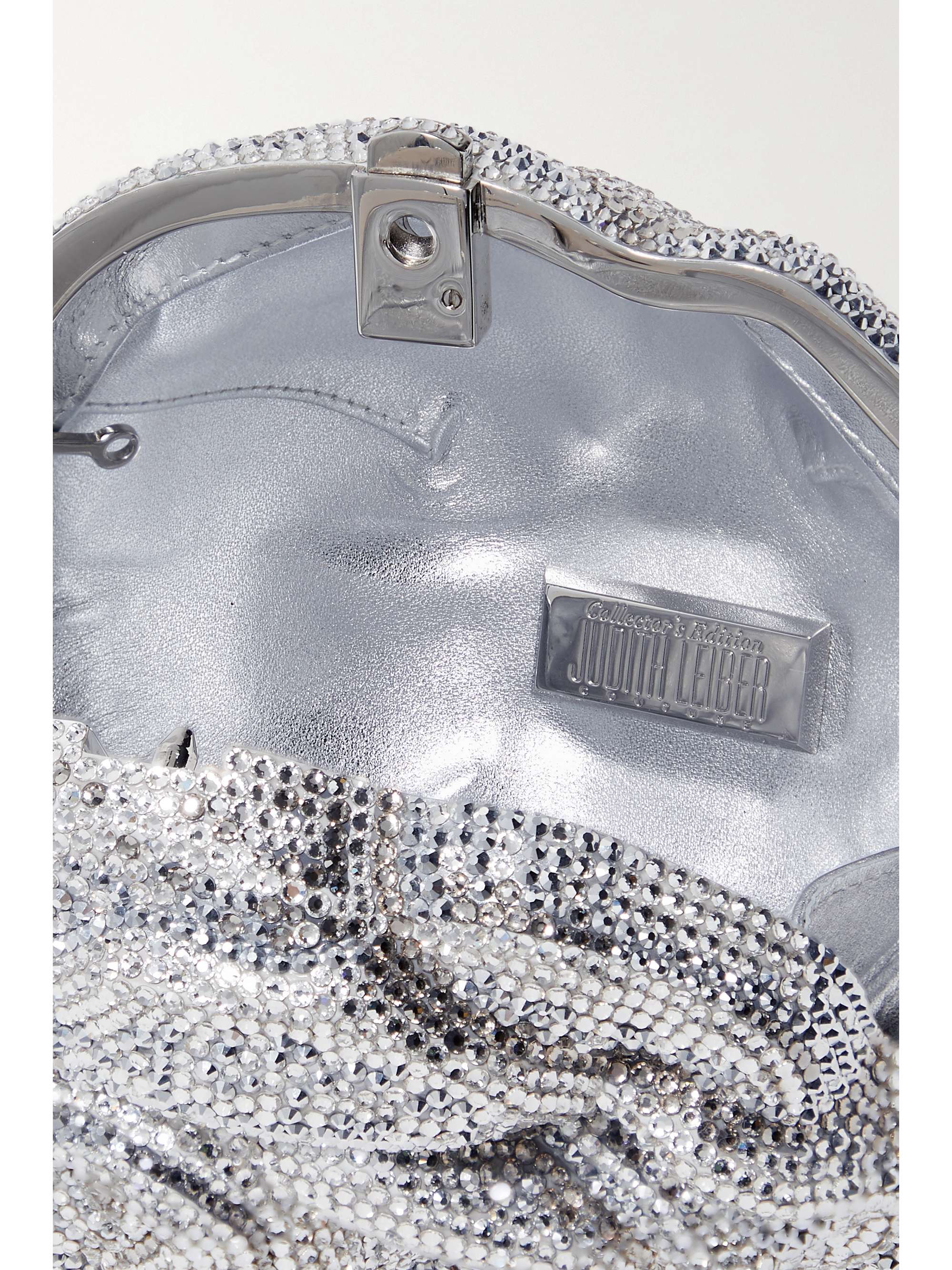 JUDITH LEIBER COUTURE Rose Desiree crystal-embellished silver-tone clutch