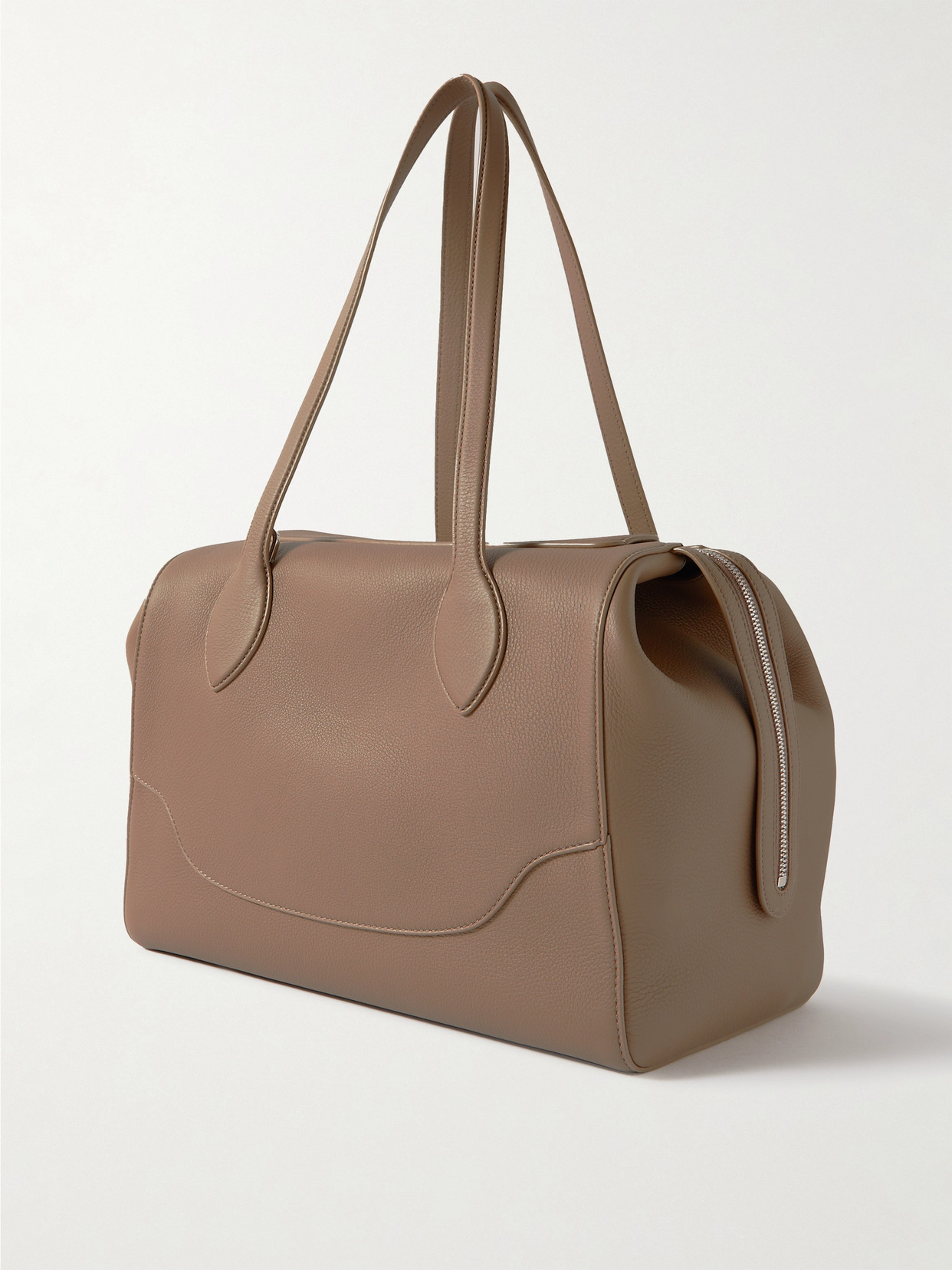 Loro Piana Sesia Happy Day Large Textured-leather Tote In Brown
