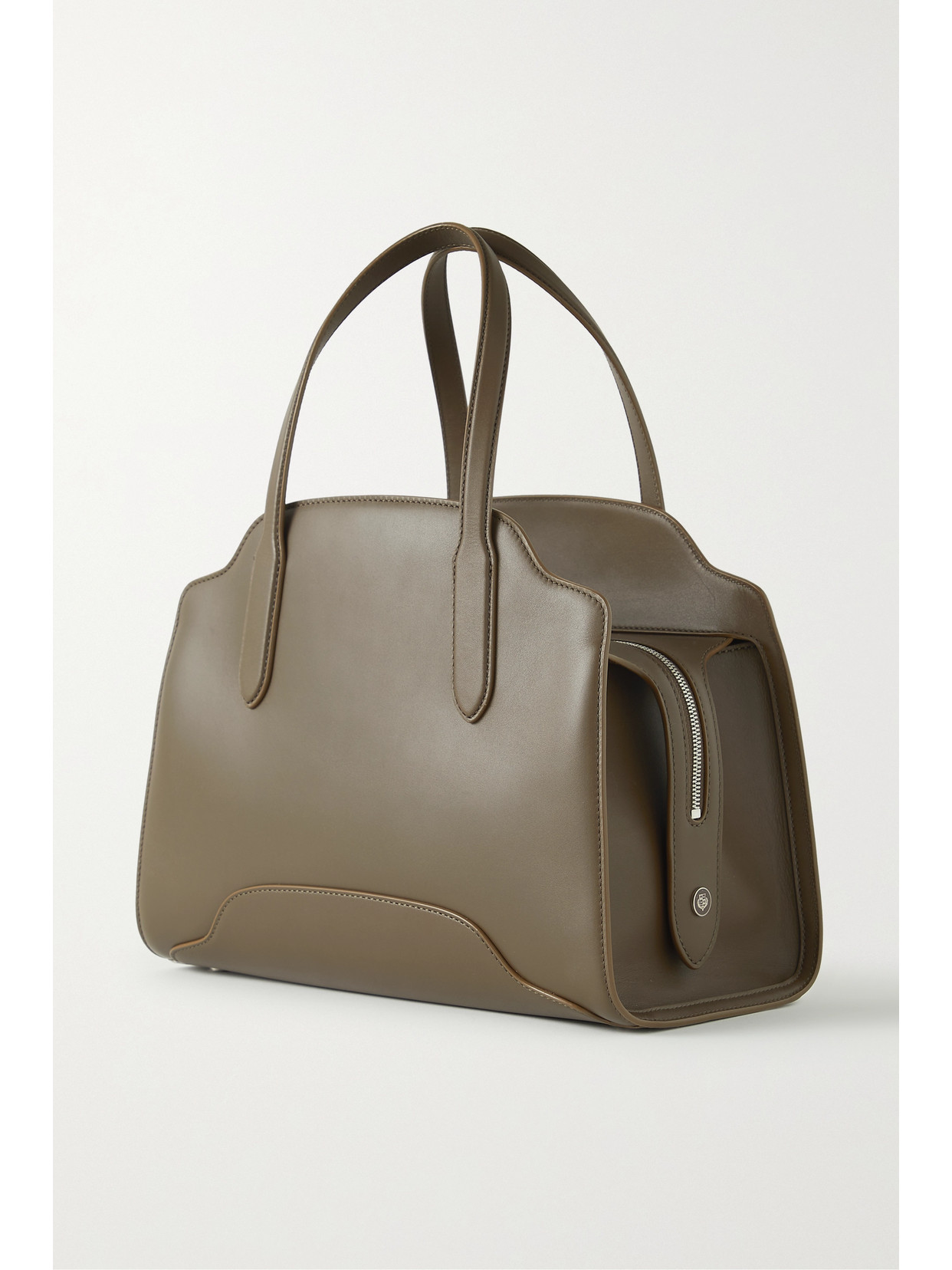 Shop Loro Piana Sesia Medium Leather Tote In Brown