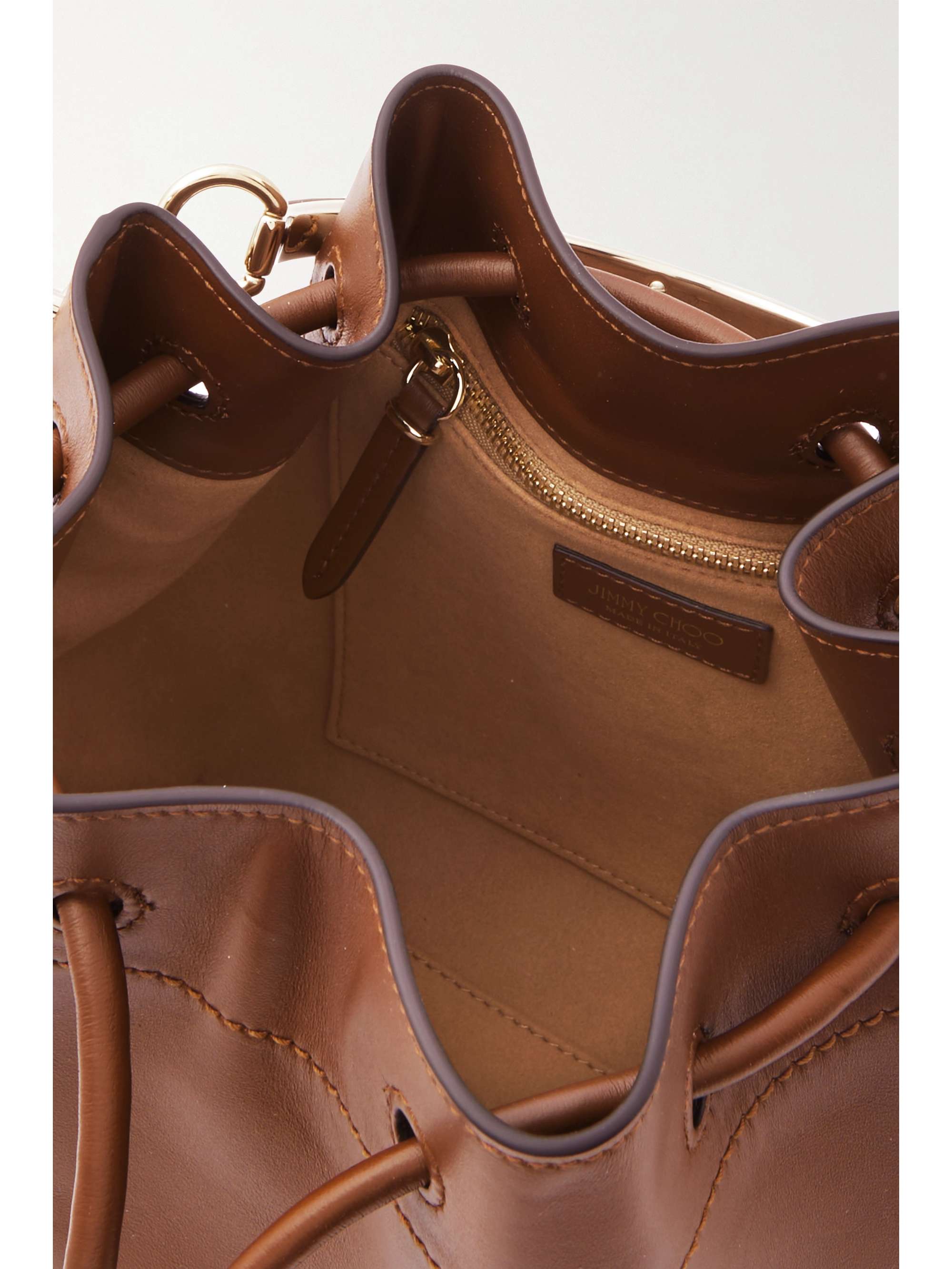 JIMMY CHOO Bon Bon small leather bucket bag