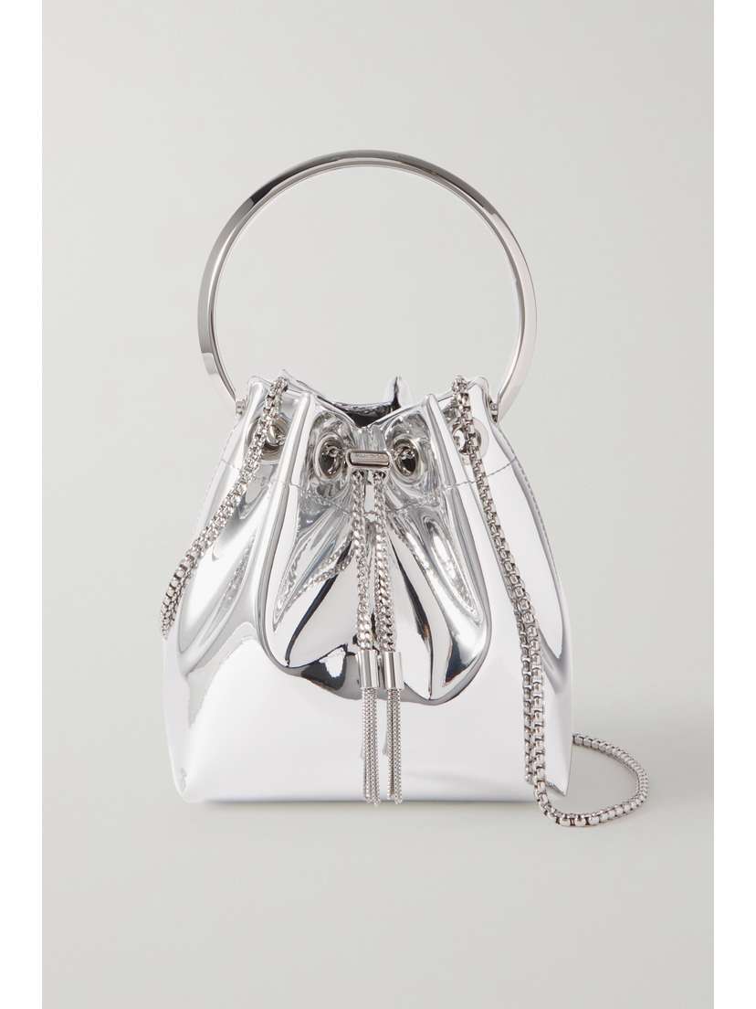 Jimmy Choo Bon Bon Mirrored-leather Bucket Bag