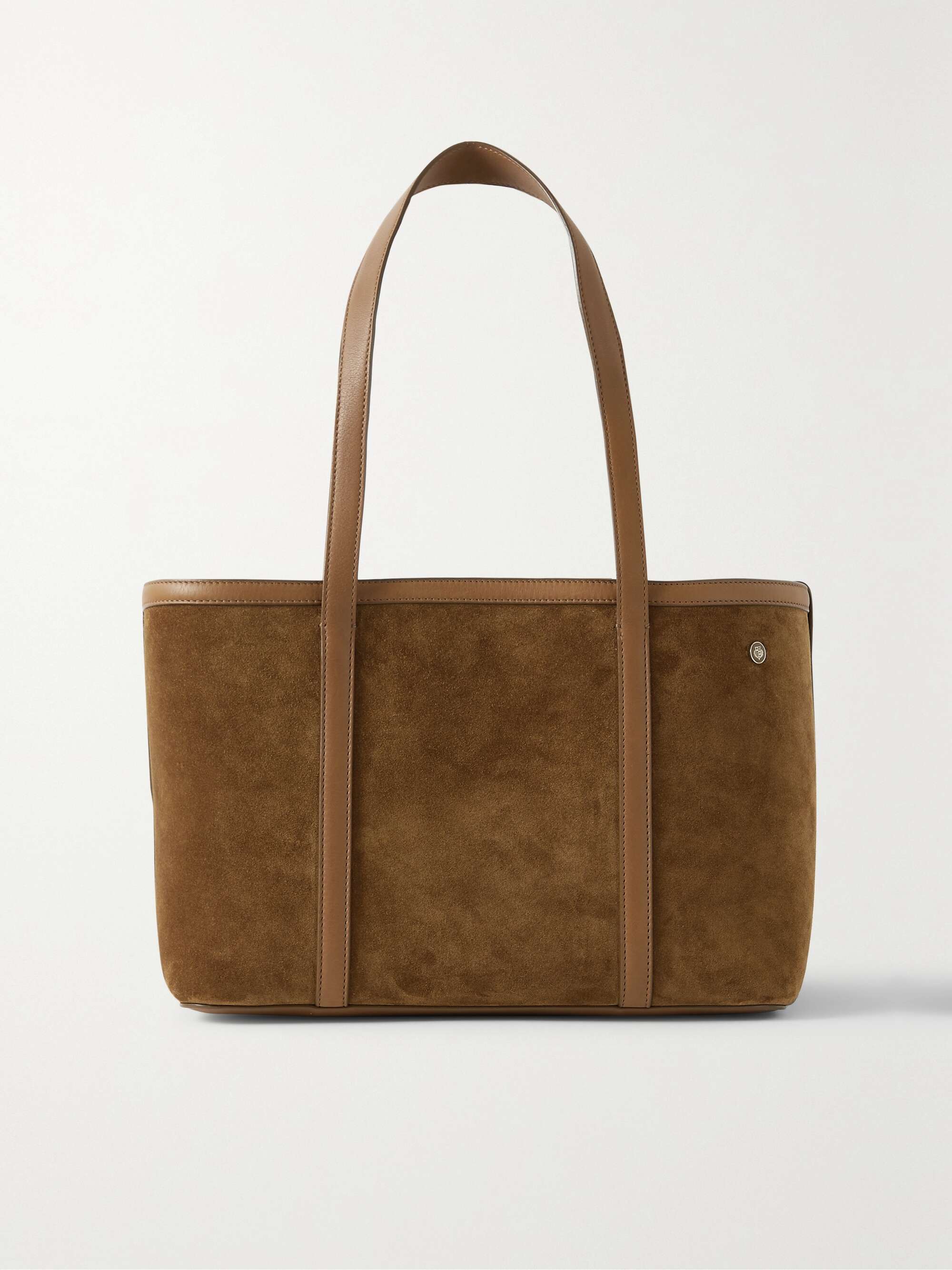 LORO PIANA Carry Everything small leather-trimmed suede tote | NET-A-PORTER