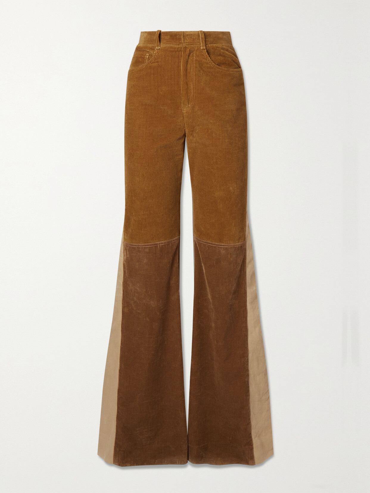 Chloé Triple Brown Retro Flared Corduroy Pants In Brown
