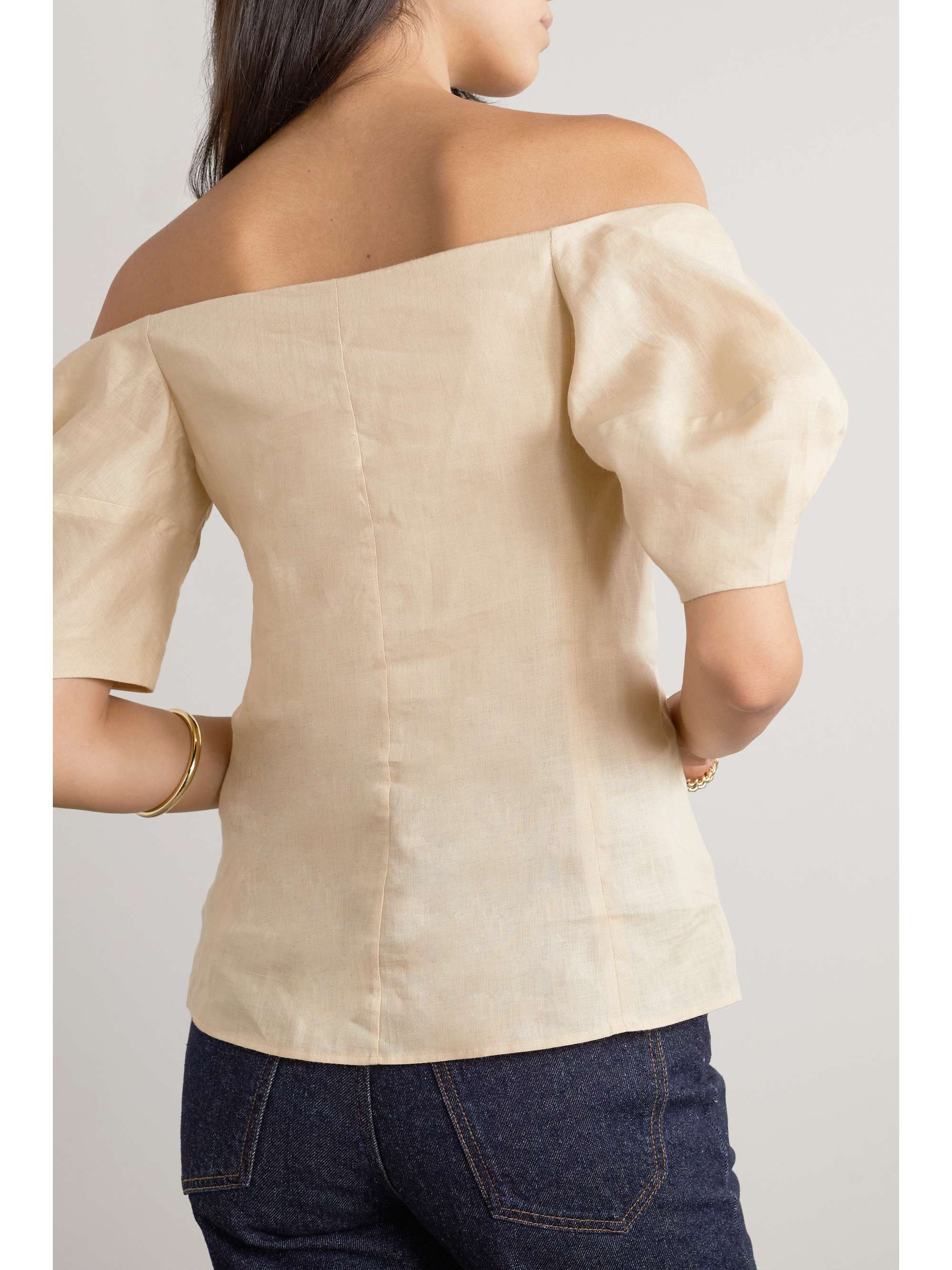 CHLOÉ Off-the-shoulder linen blouse