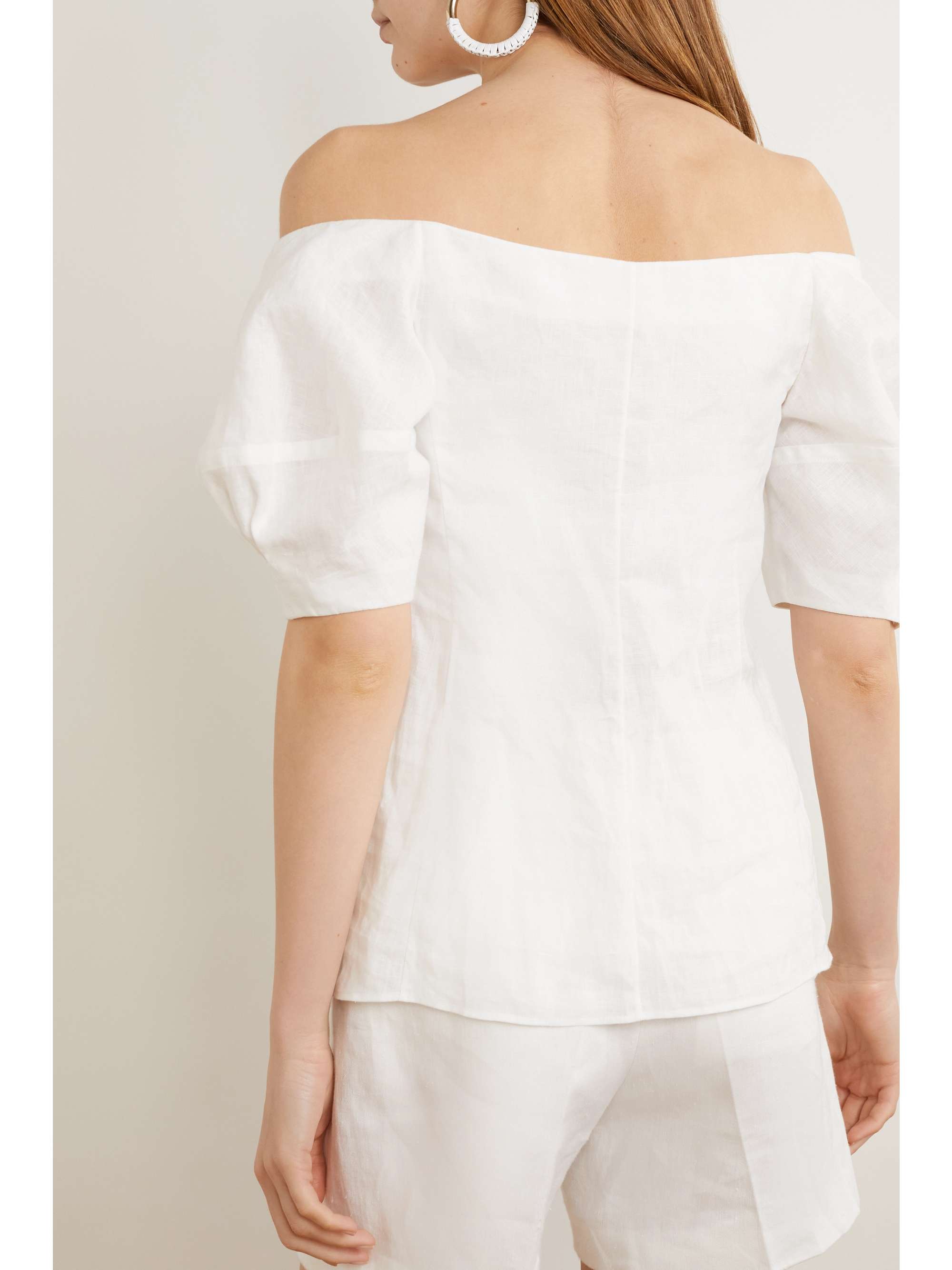 CHLOÉ Off-the-shoulder linen blouse