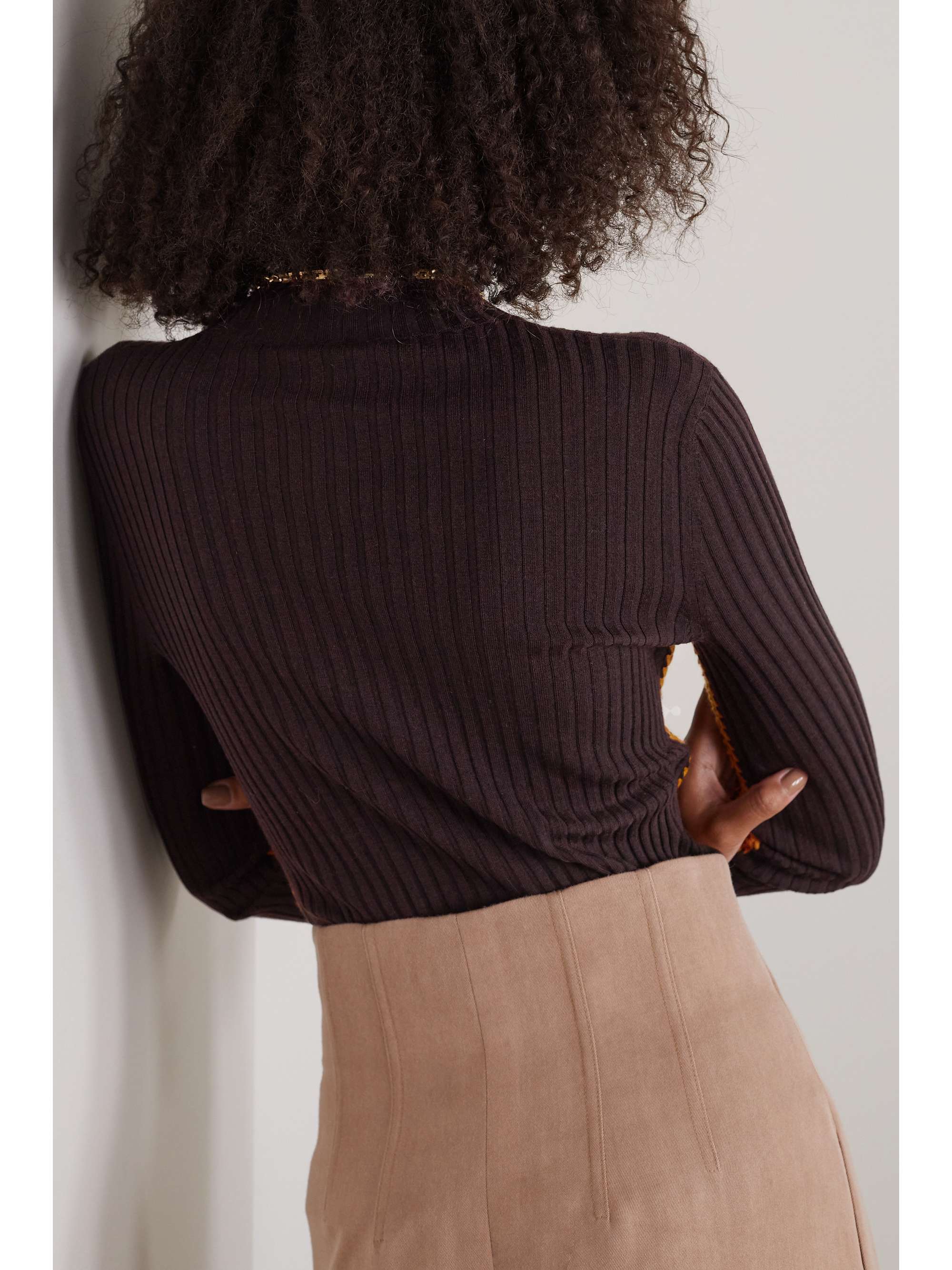 CHLOÉ Crocheted ribbed wool sweater