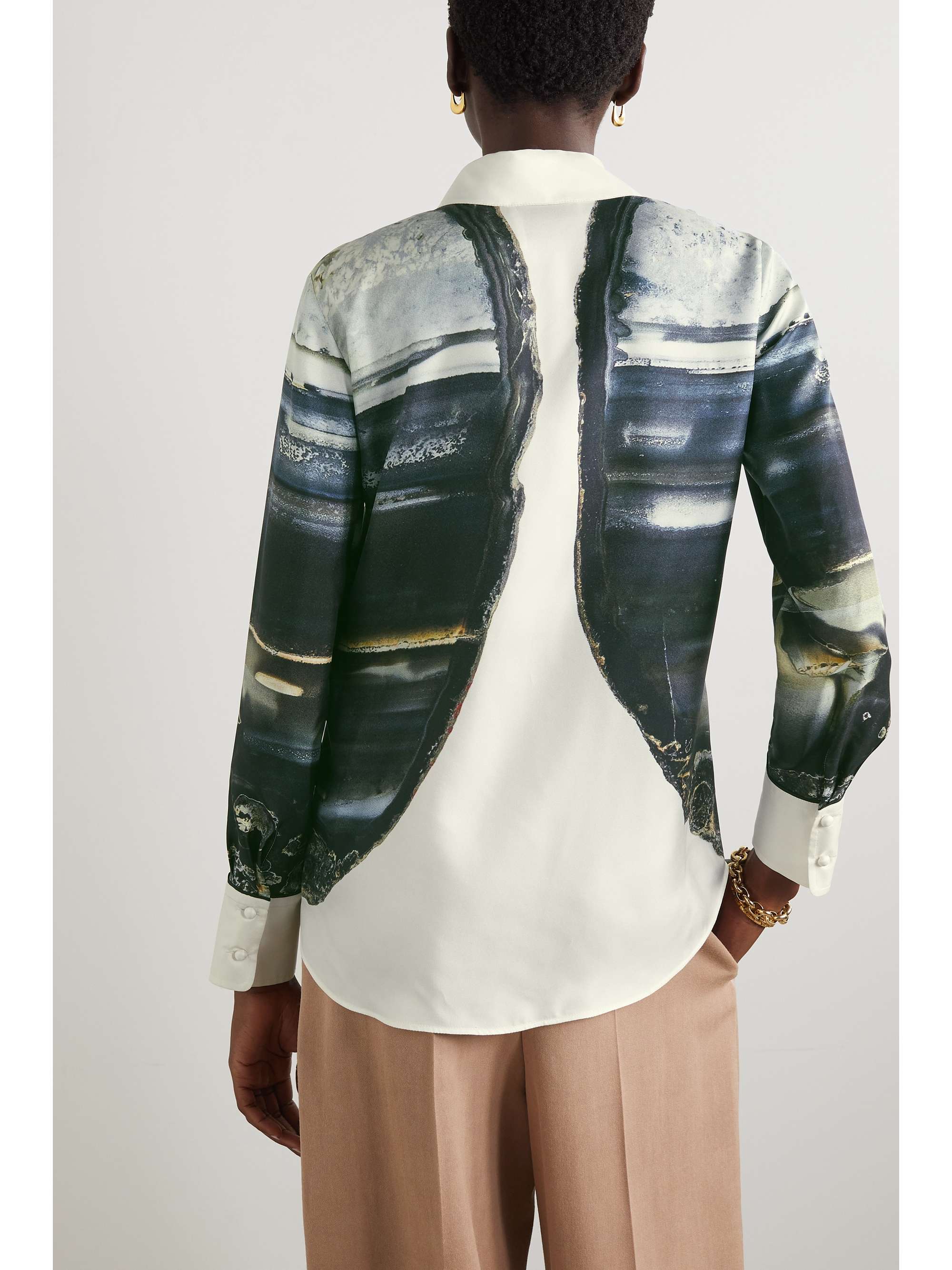 CHLOÉ Printed silk-twill shirt