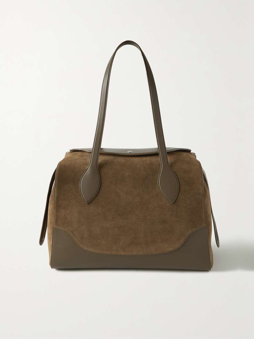 Loro Piana Sesia Happy Day Xl Leather-trimmed Suede Tote