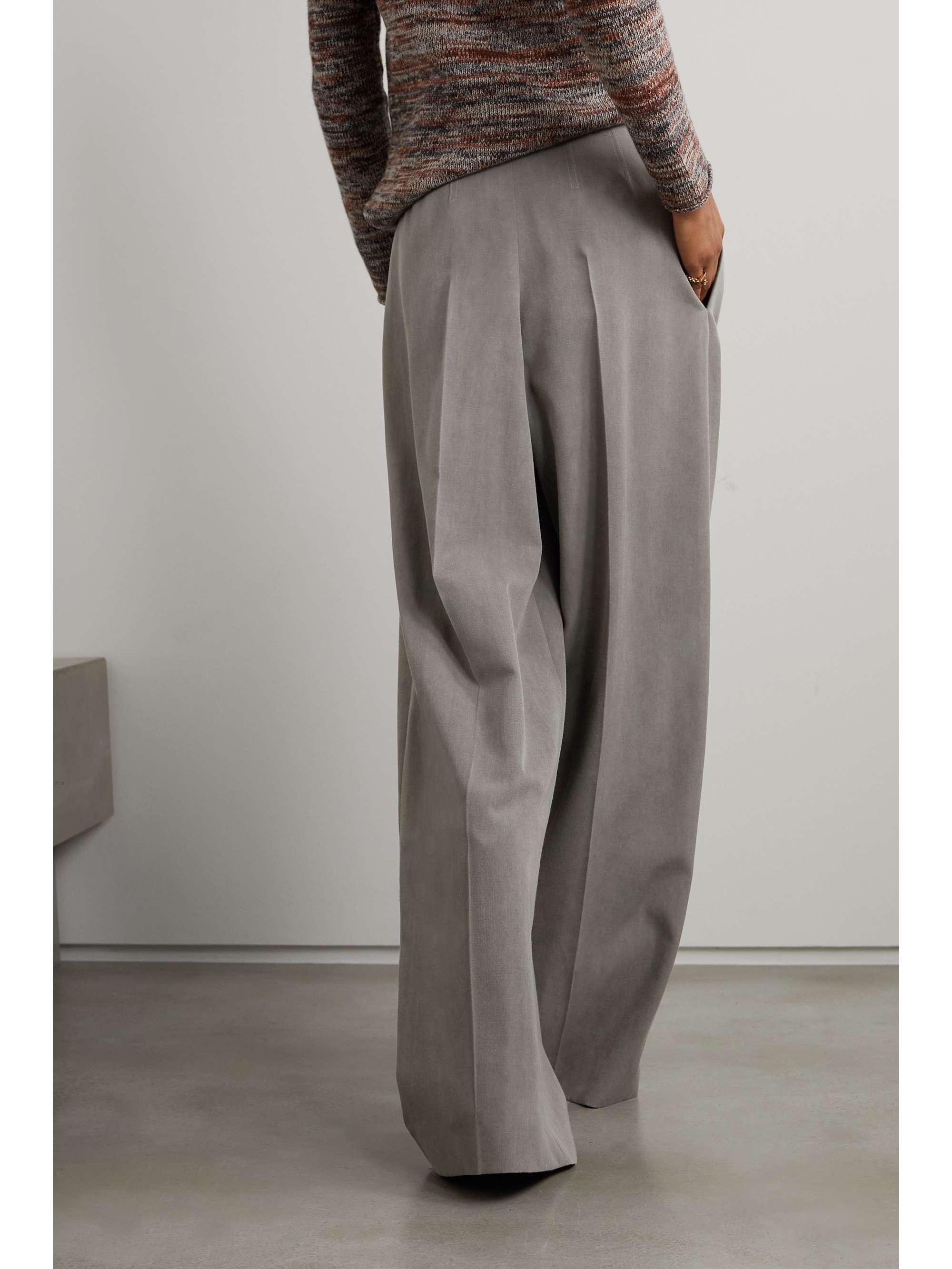 CHLOÉ Pleated wool-twill wide-leg pants