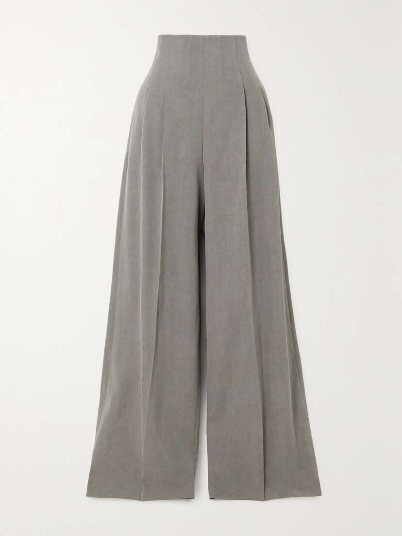 Chloé Pleated Wool-twill Wide-leg Pants