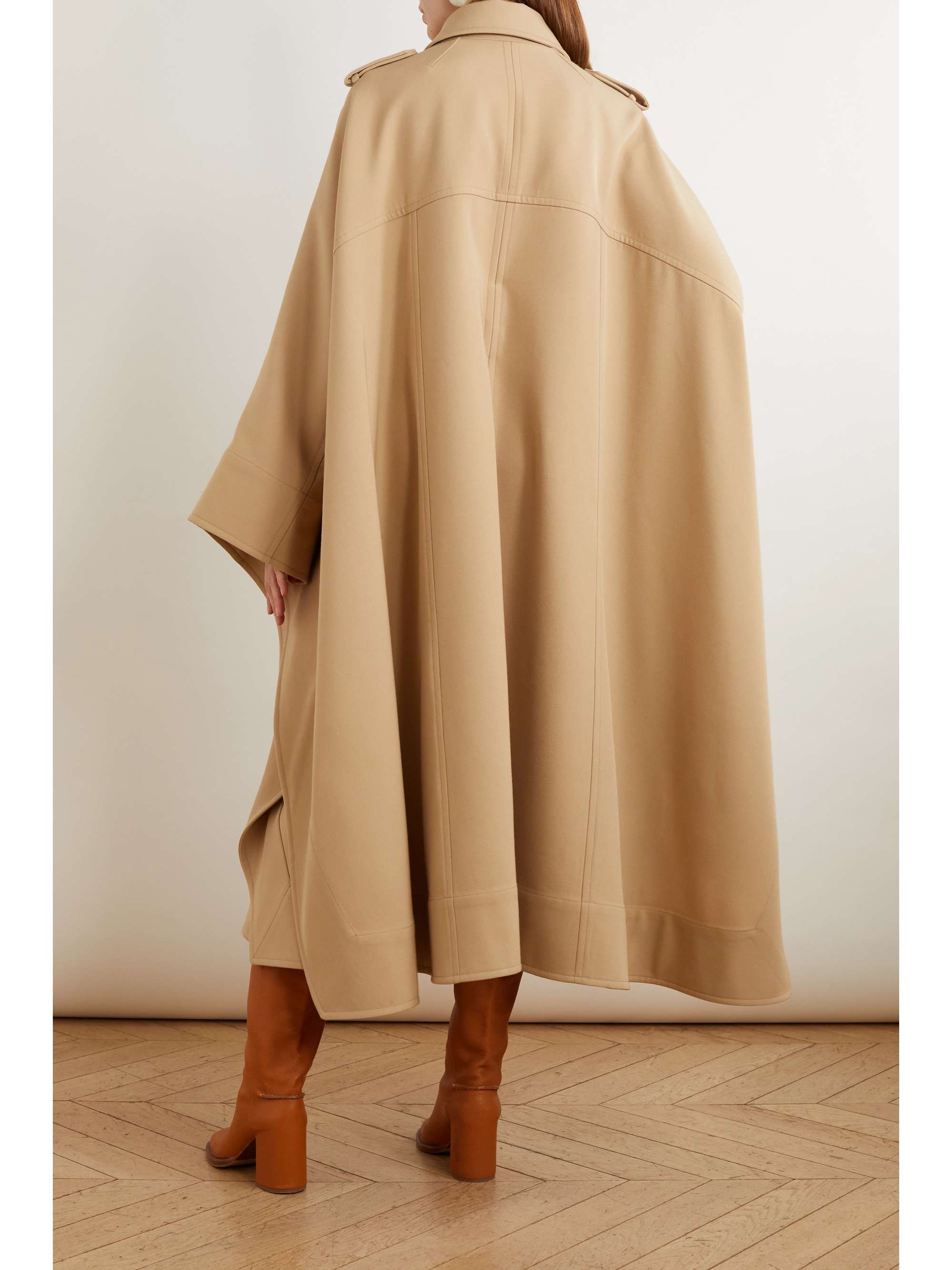 wool belted cape