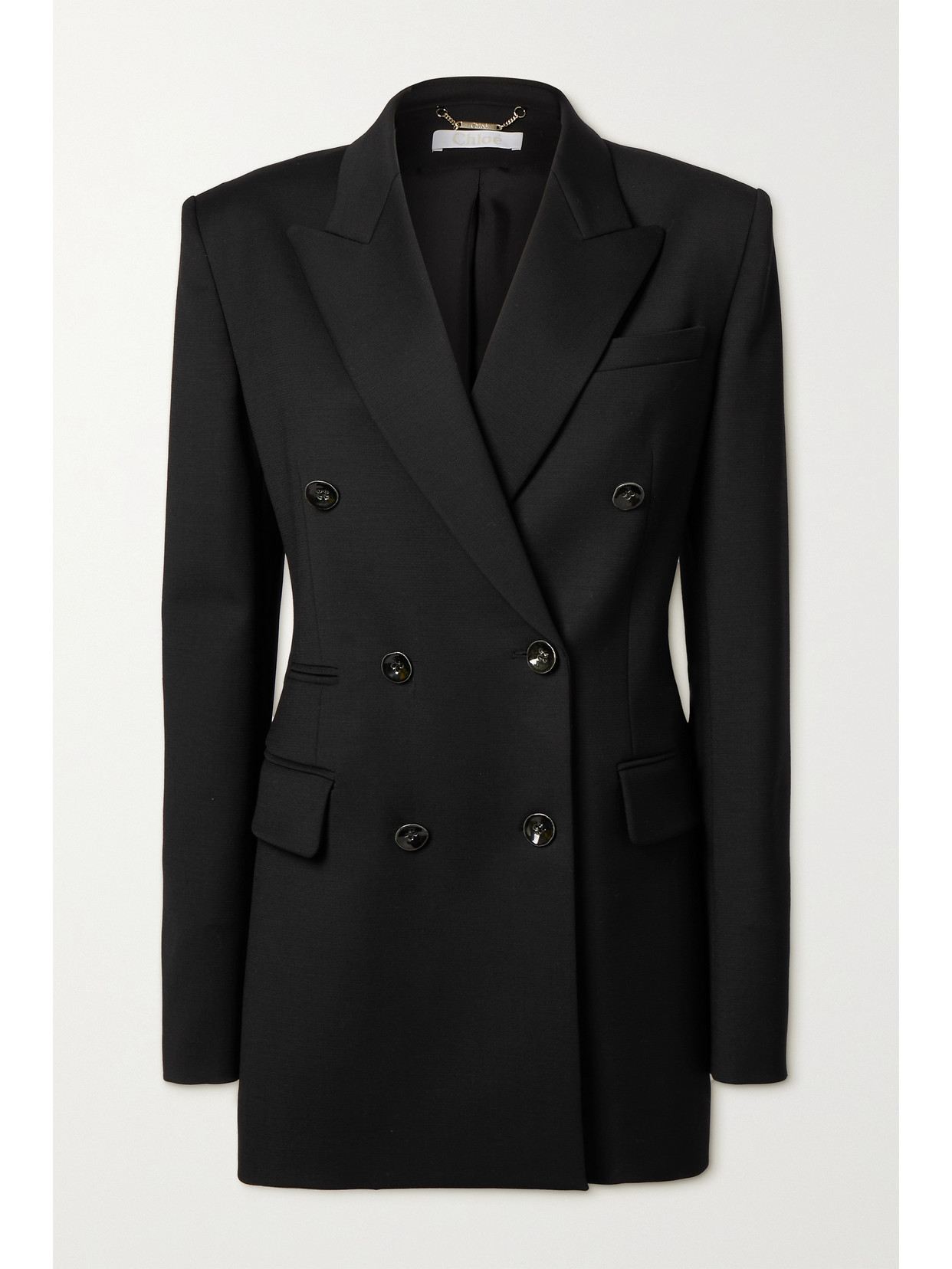 Chloé Double-breasted Wool-blend Blazer In Black