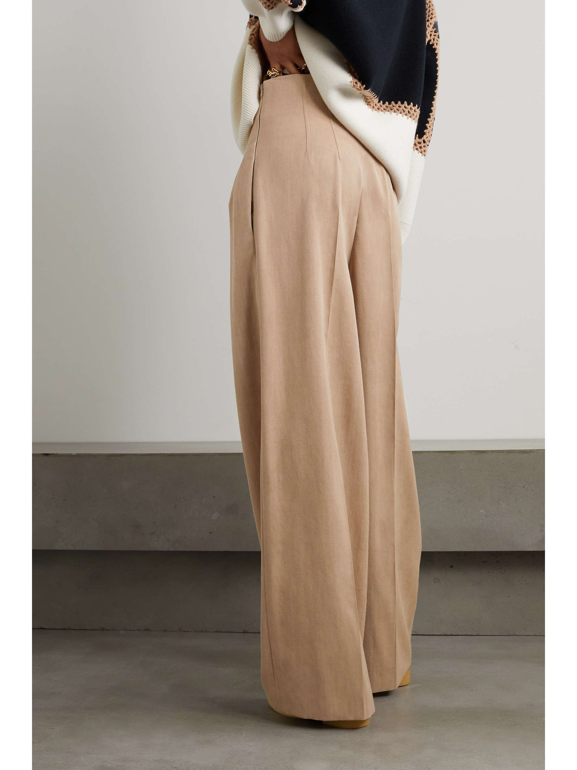CHLOÉ Pleated wool-twill wide-leg pants
