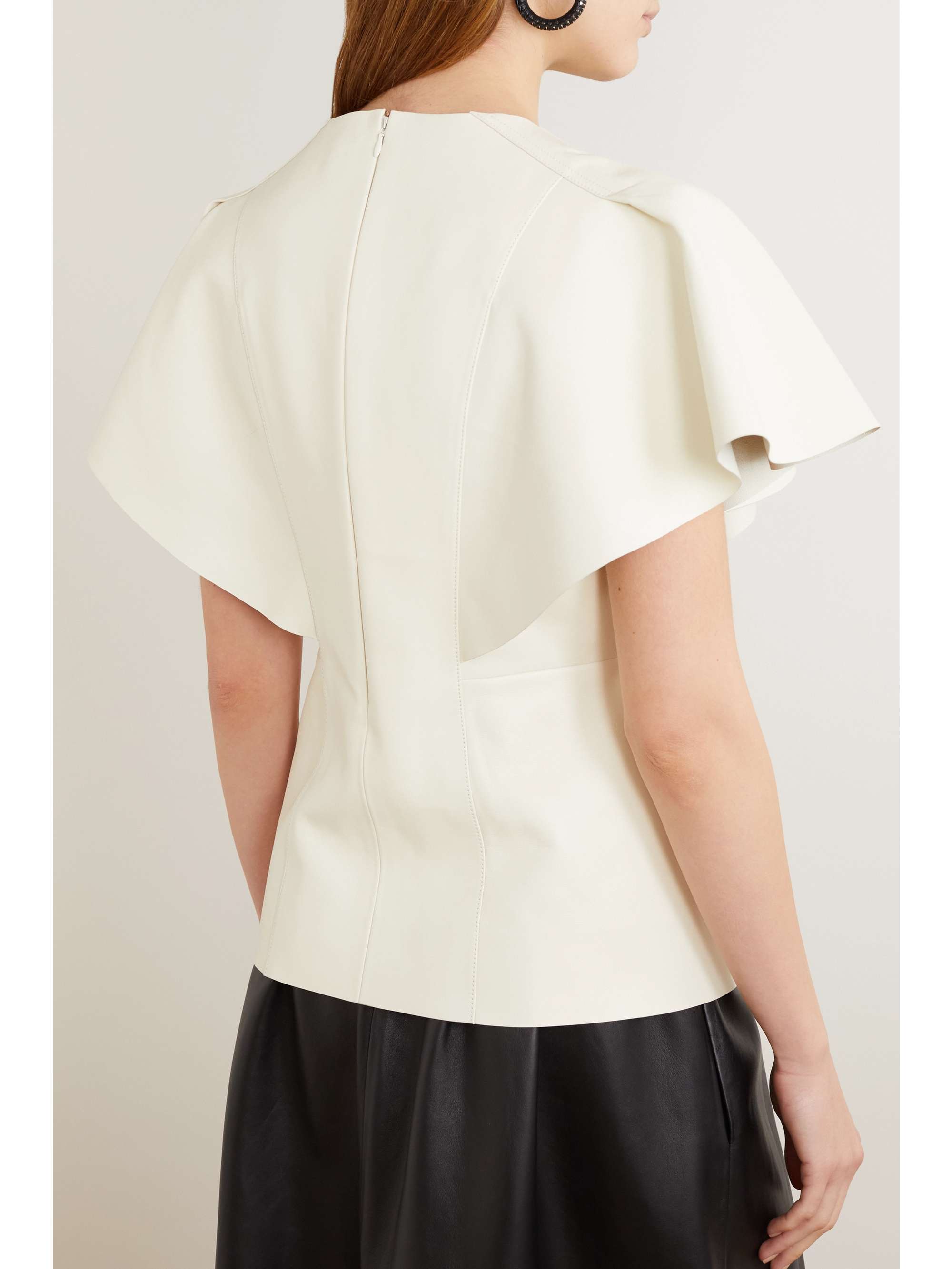 CHLOÉ Ruffled leather top