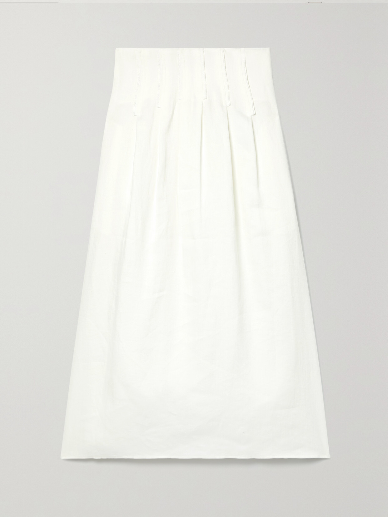 Click to view more detailed imagery on our partner's website Chloé Pleated Linen Midi Skirt In White