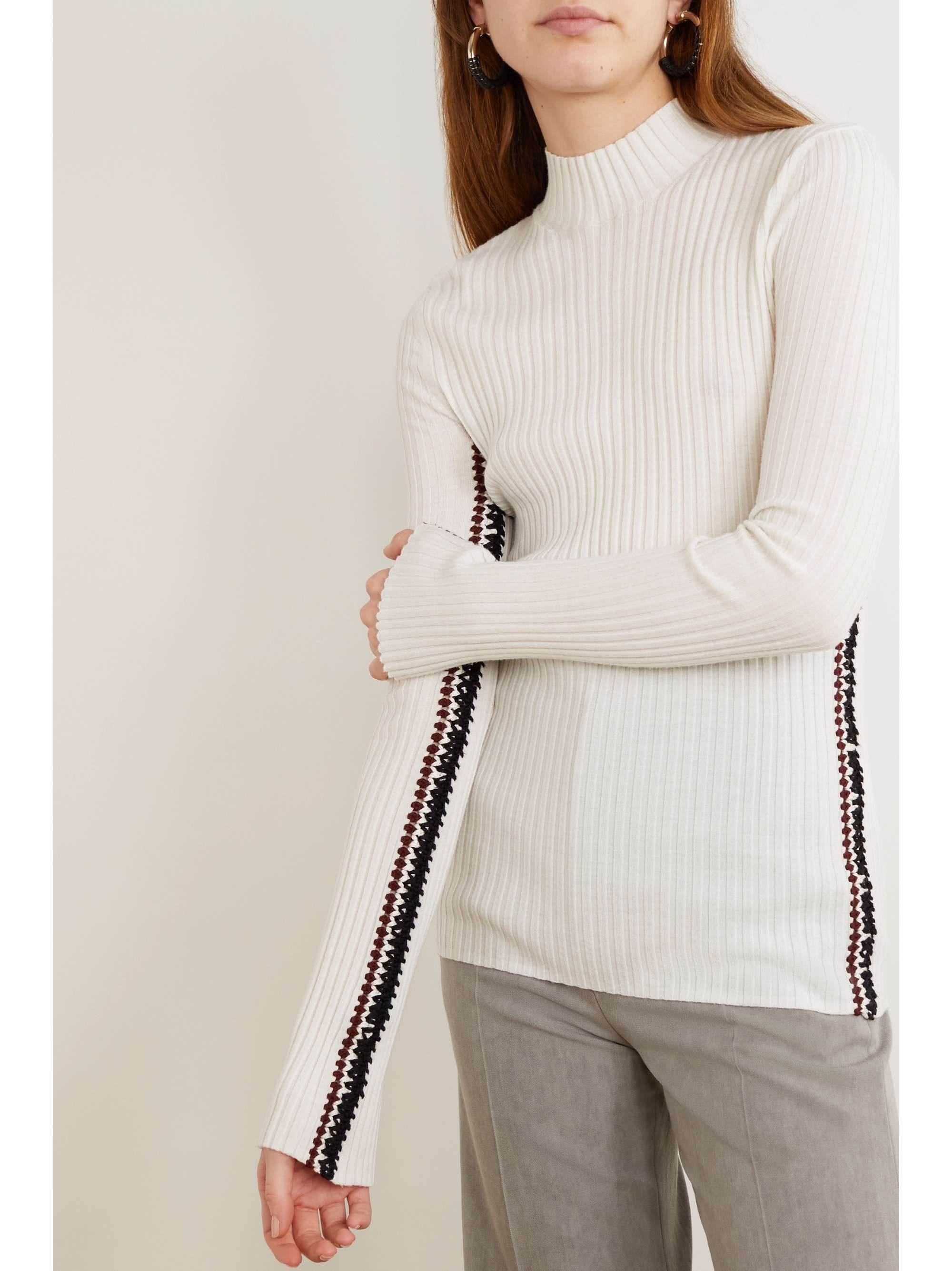CHLOÉ Crocheted ribbed wool sweater