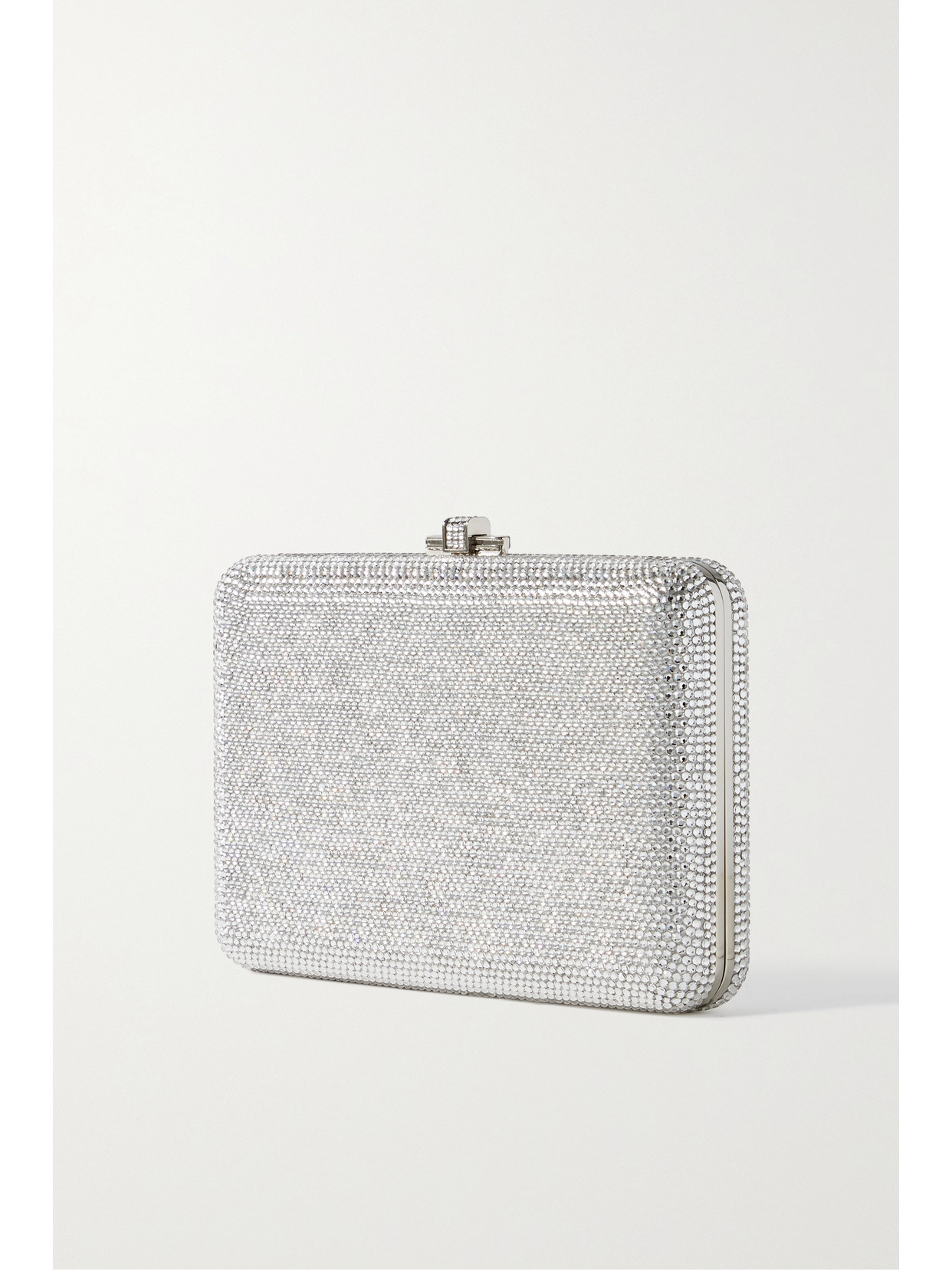 Slim Slide crystal-embellished gold-tone clutch