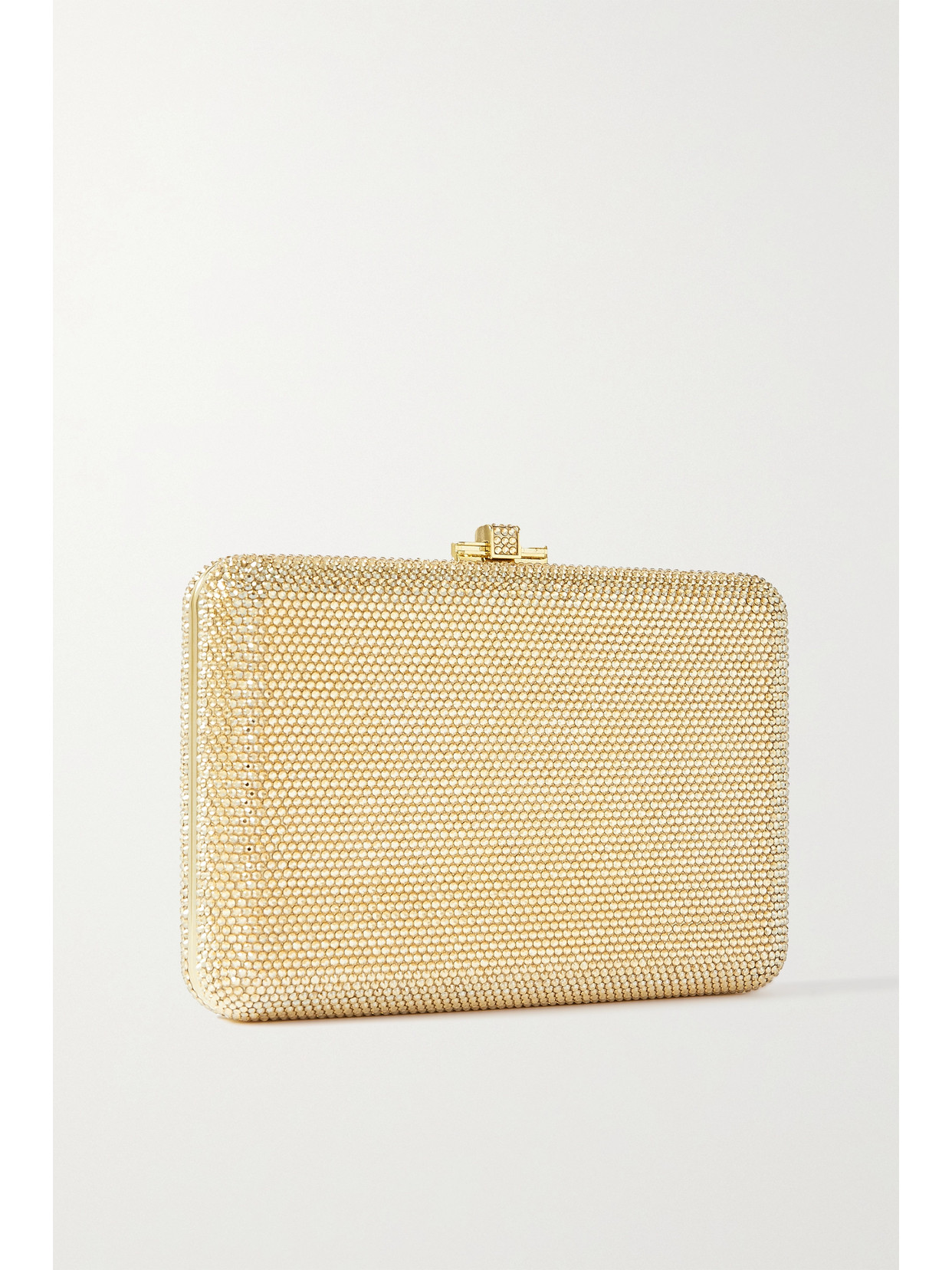 Judith Leiber Slim Slide Crystal-embellished Gold-tone Clutch In Gold