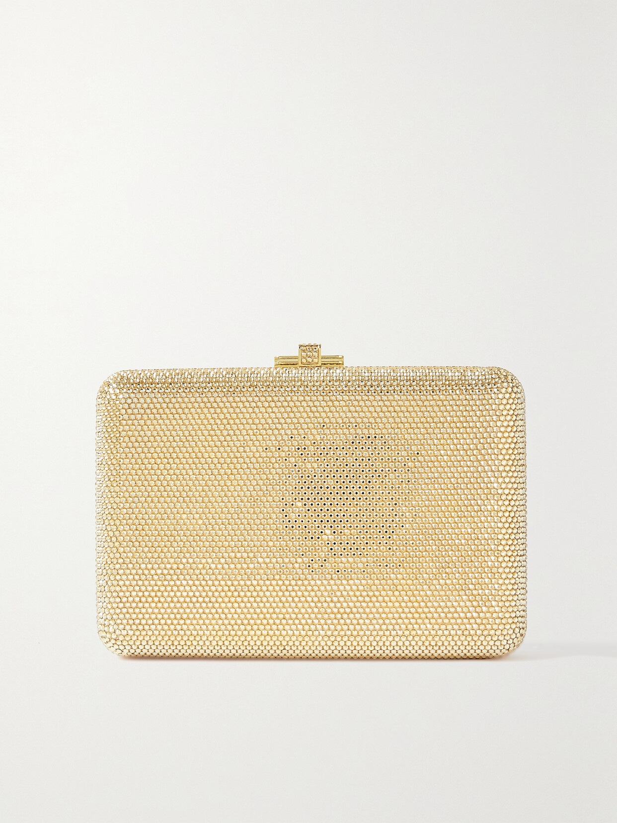 Judith Leiber Slim Slide Crystal-embellished Gold-tone Clutch