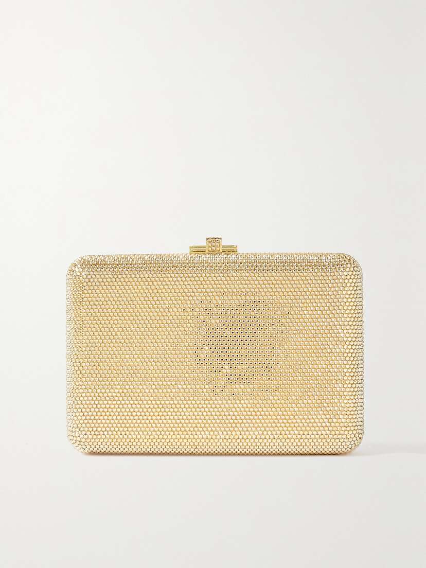 Judith Leiber Couture Slim Slide Crystal-embellished Gold-tone Clutch